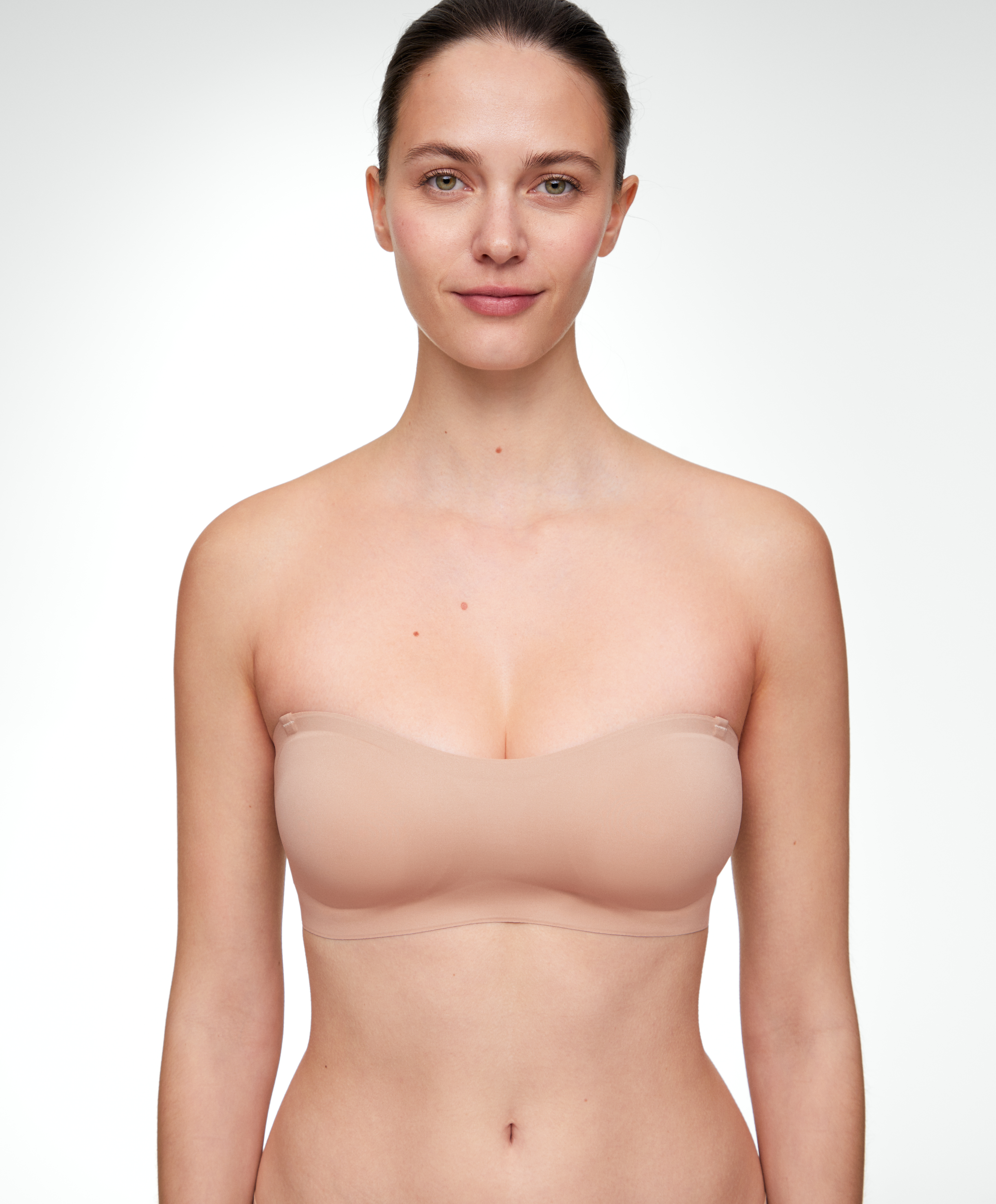 Invisible laser cut bandeau bra with removable straps OYSHO El