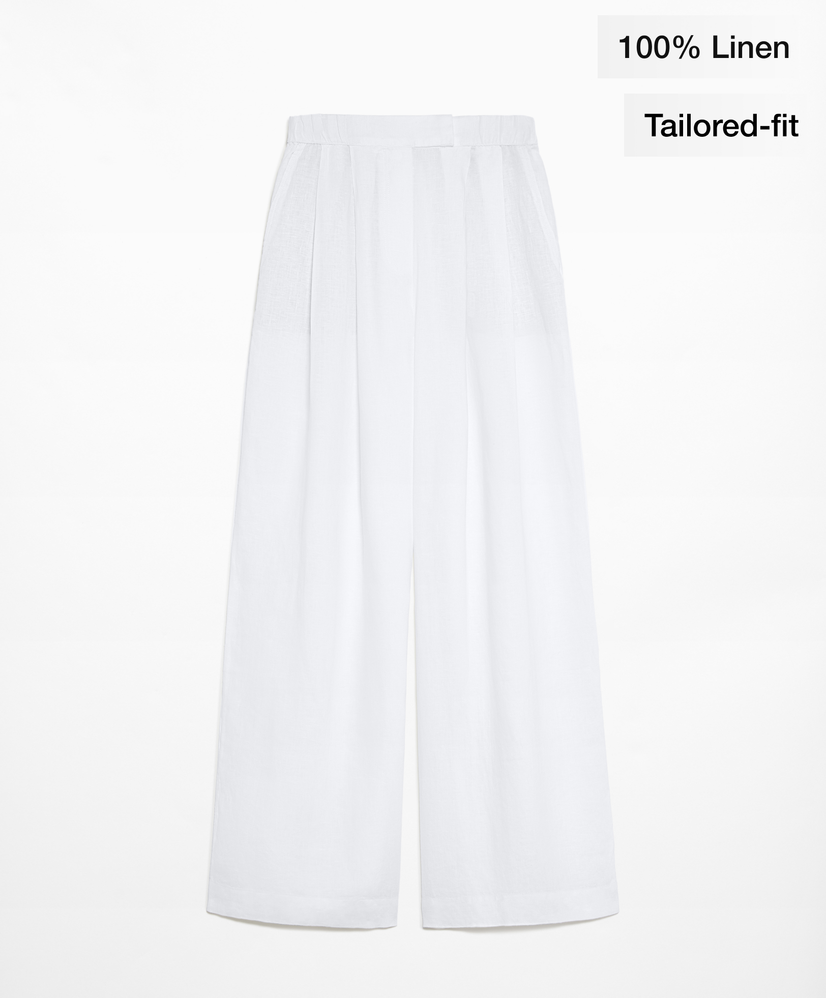 Pantalon tailored fit 100 % lin