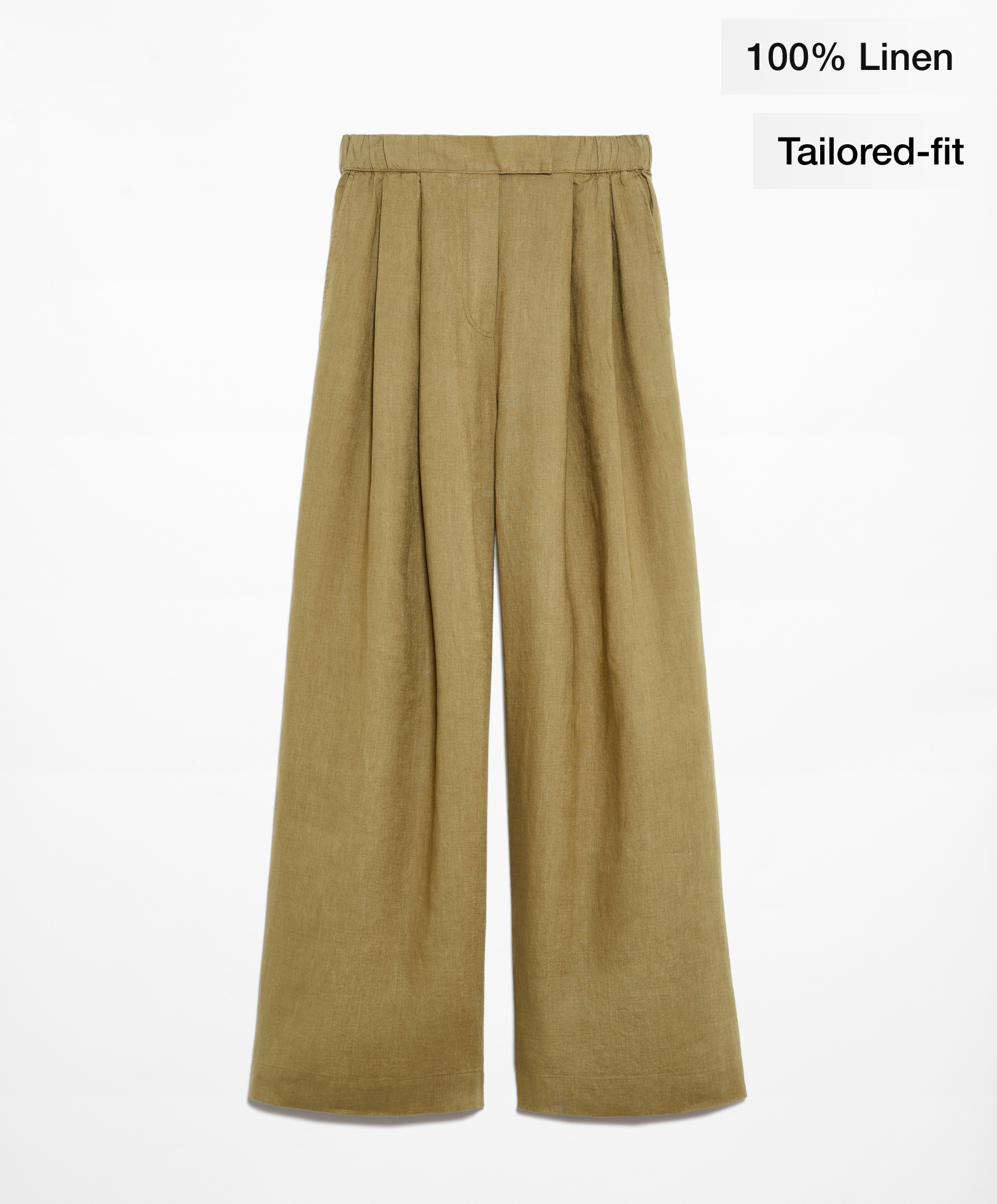 Pantaloni tailored fit 100% lino