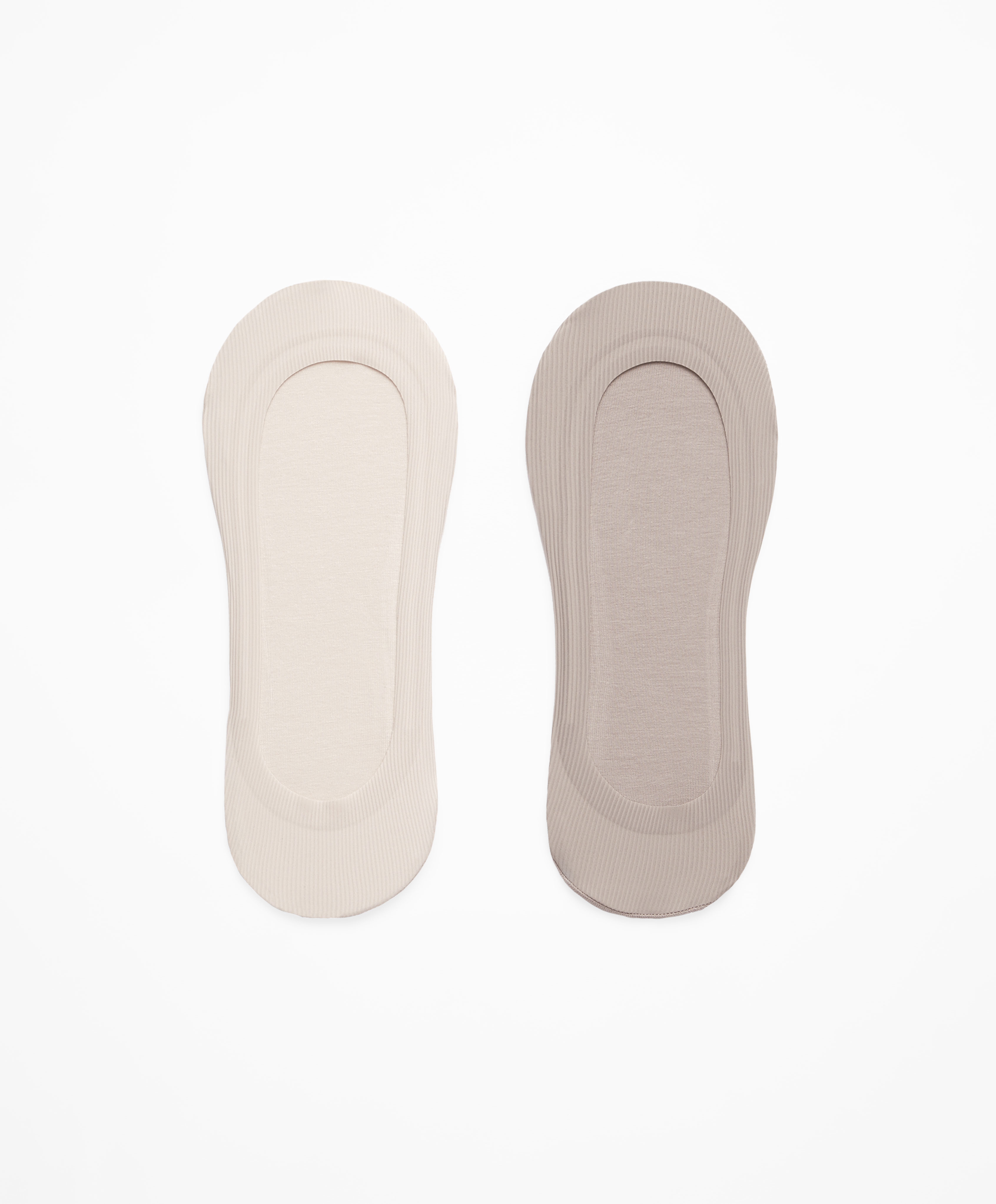 2 paires de socquettes invisibles avec microfibre côtelées low cut