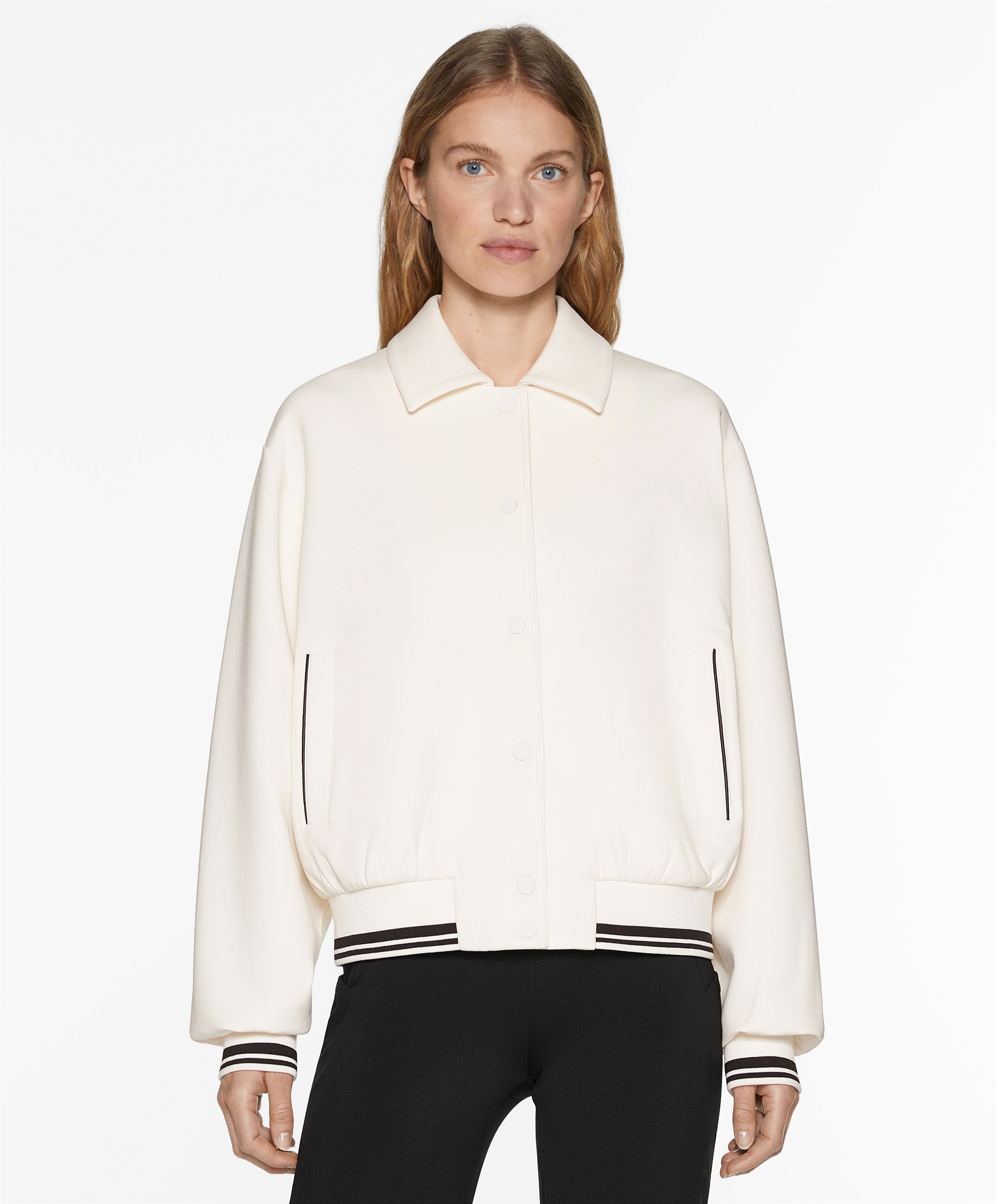 Bomber jacket with padded shoulders
