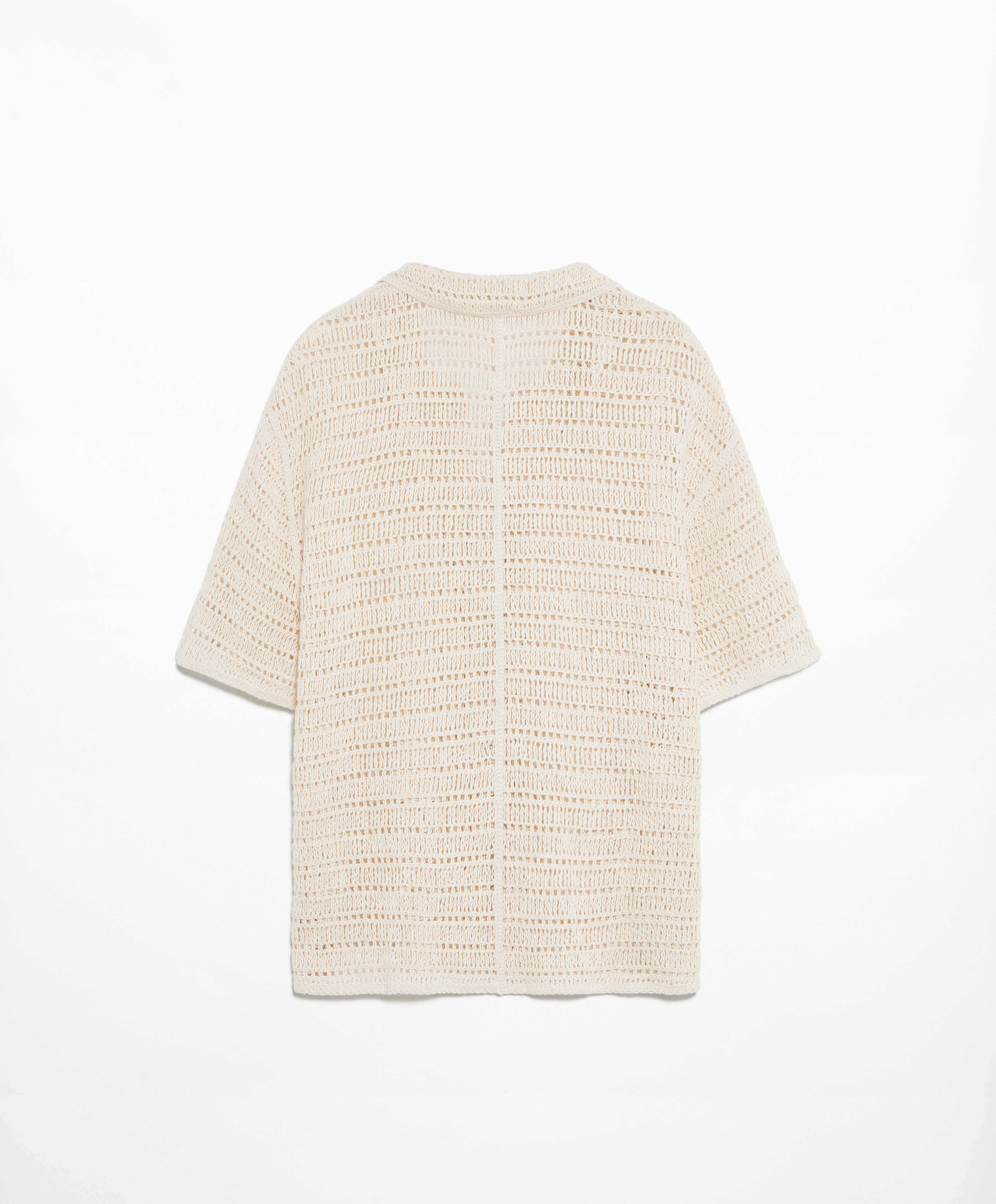 Camisa manga corta crochet bordado