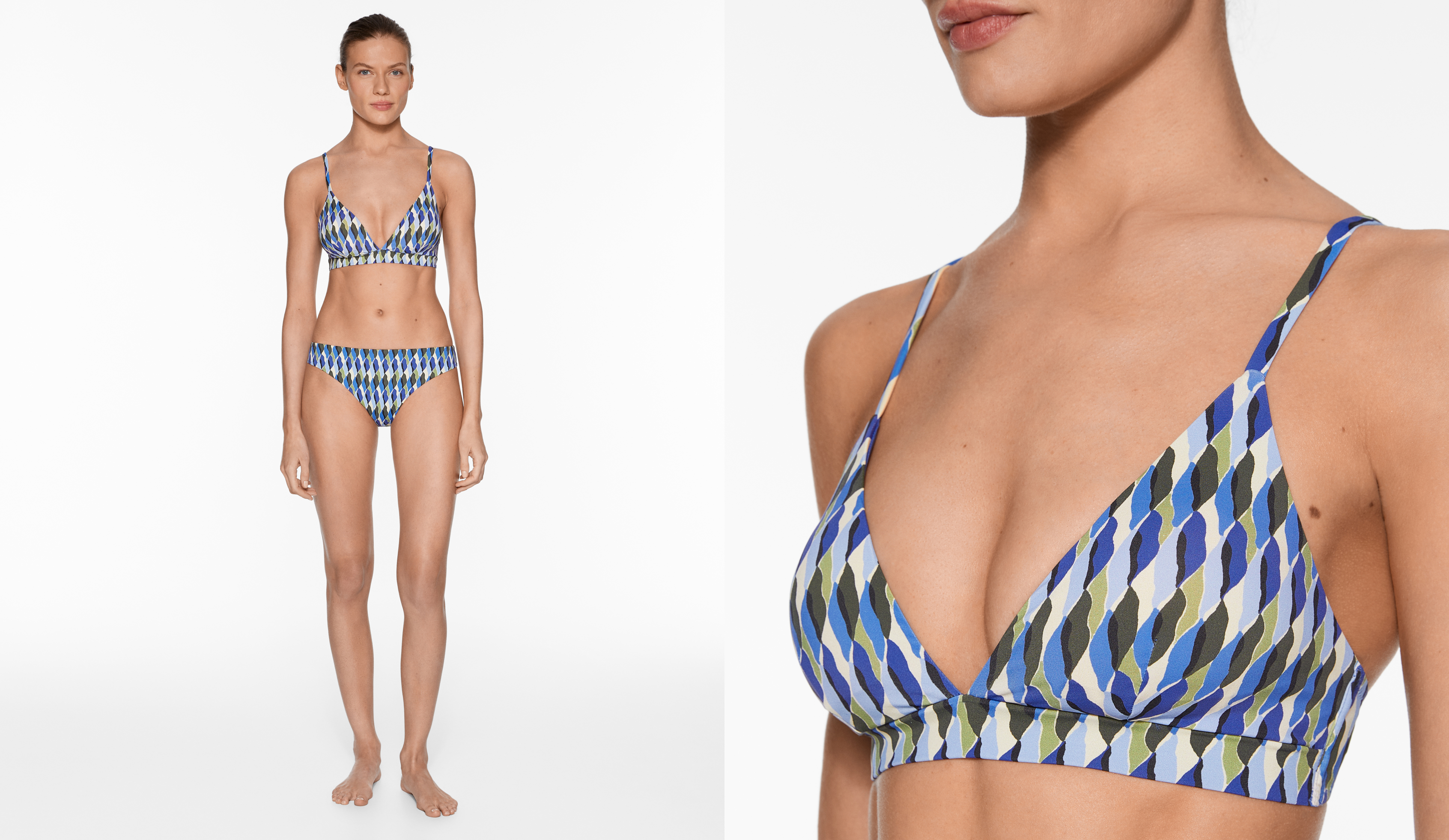 Wave triangle bikini top