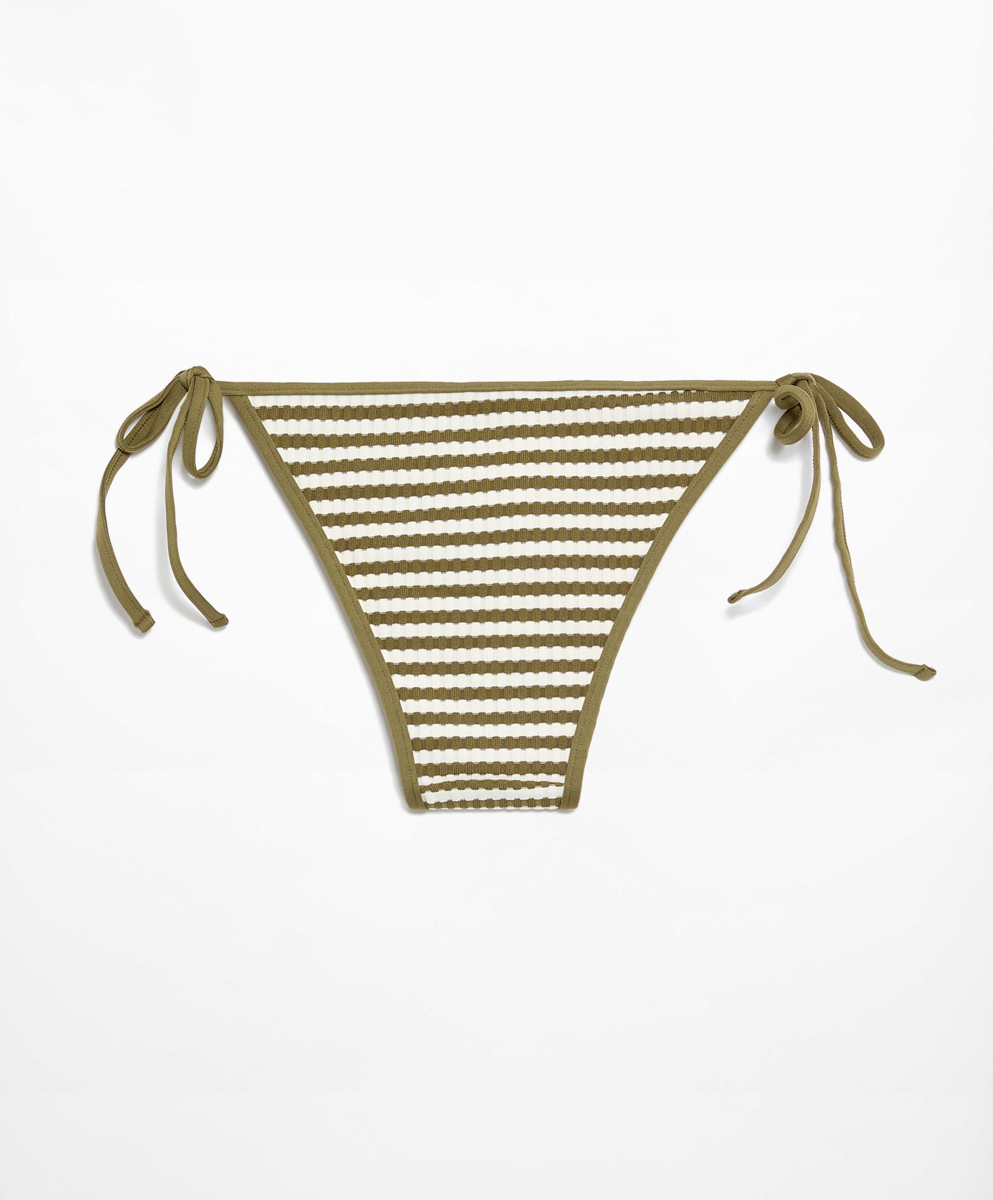 Textured stripe medium-coverage bikini briefs with ties - Slevy