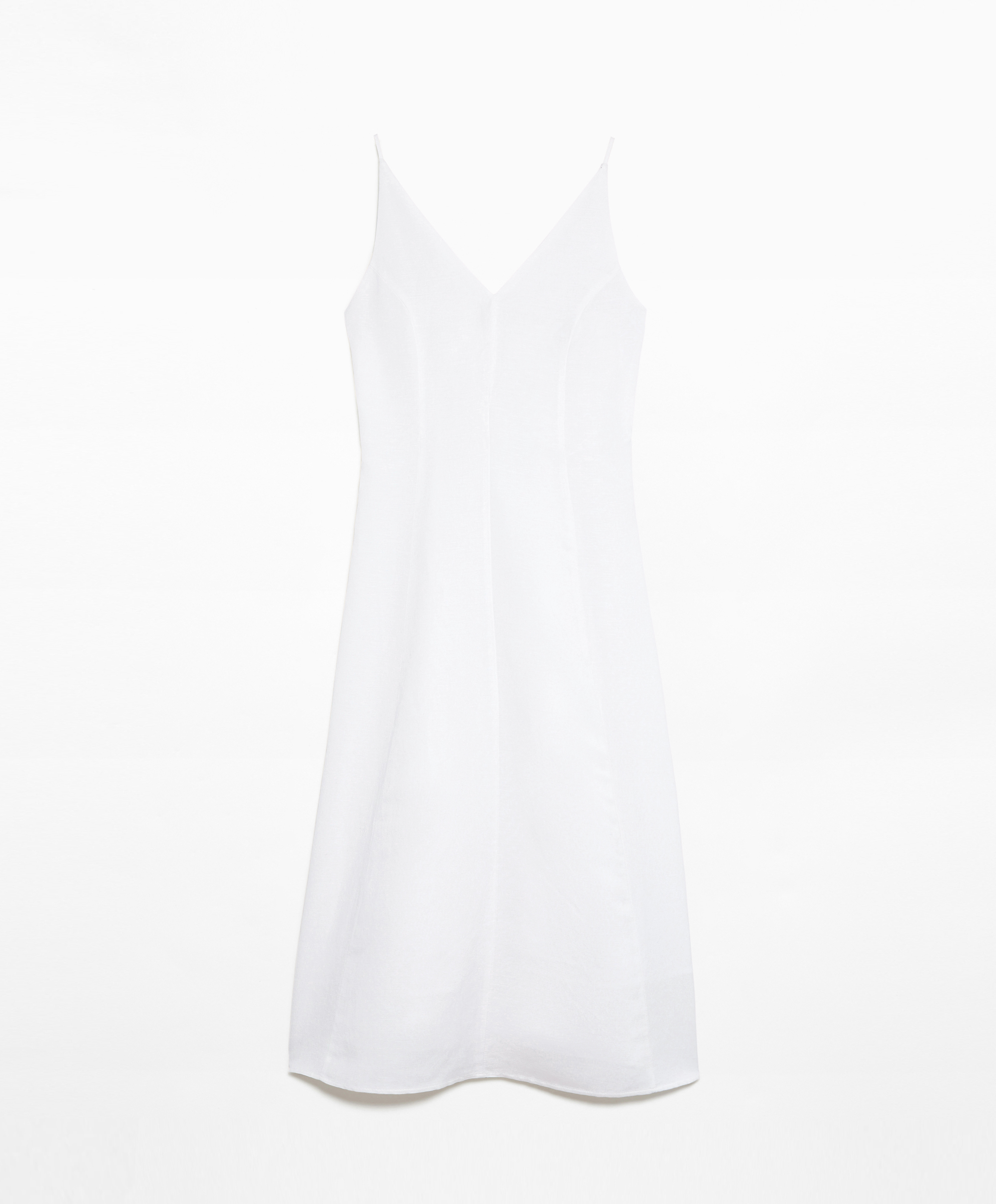 Long strappy dress with linen | OYSHO United States