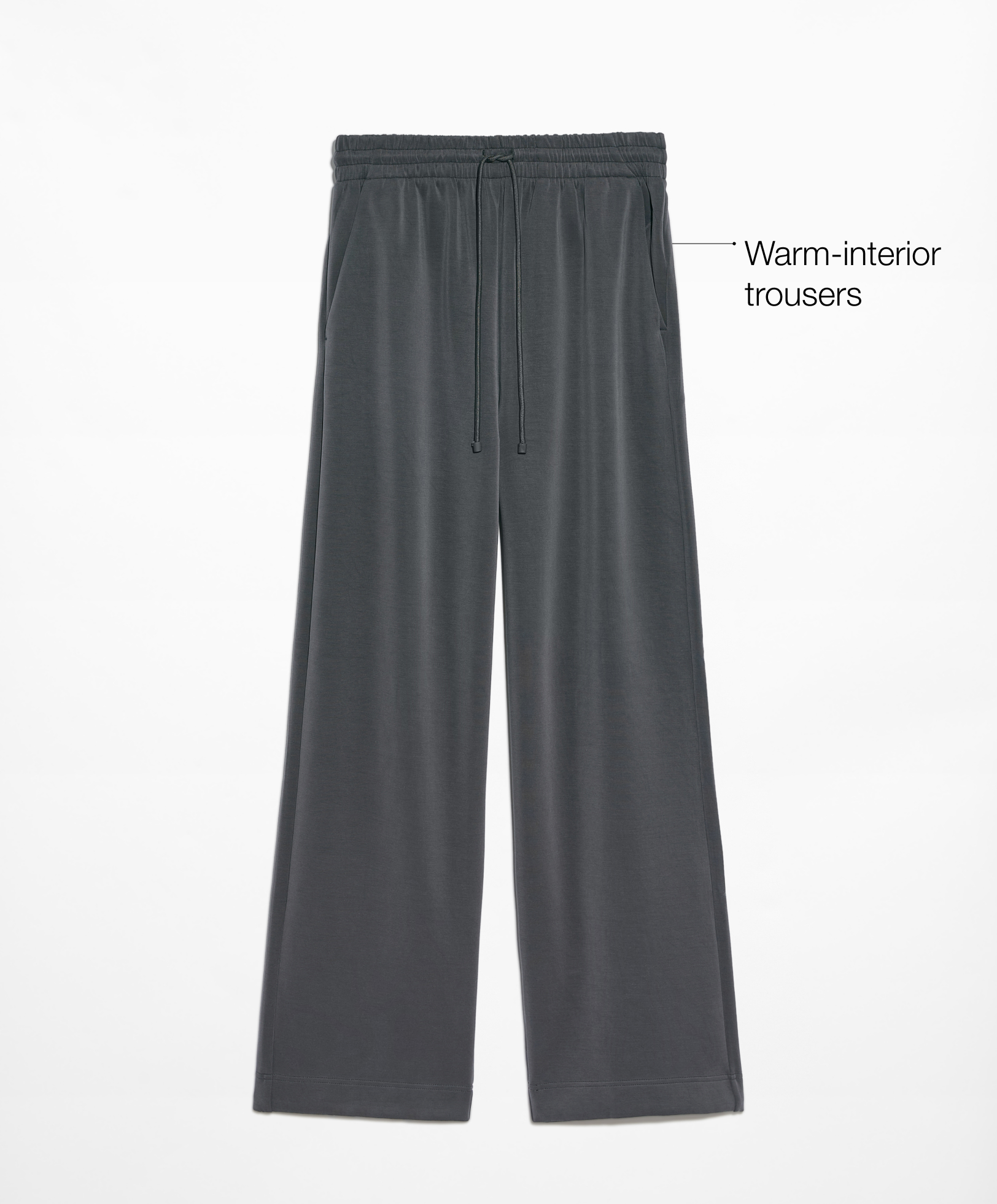 Relaxed straight-leg warm-interior trousers with modal