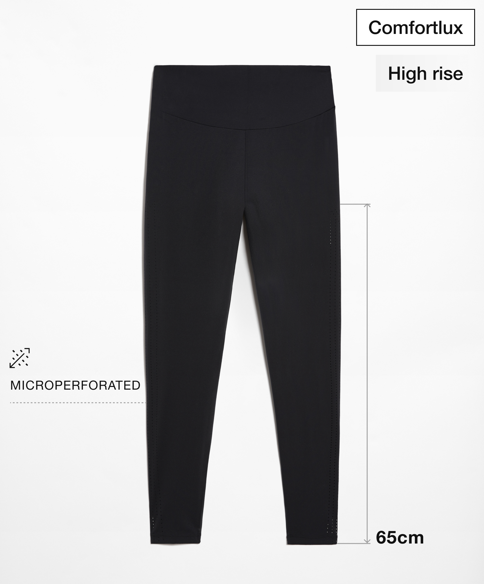 Comfortlux microperforated high rise ankle-length leggings