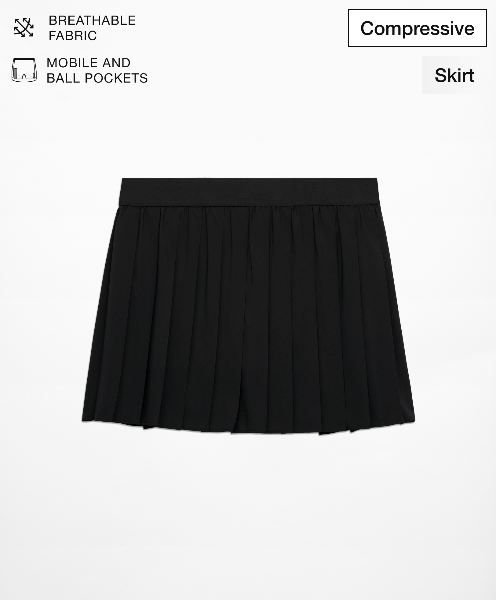 Pleated compressive skirt