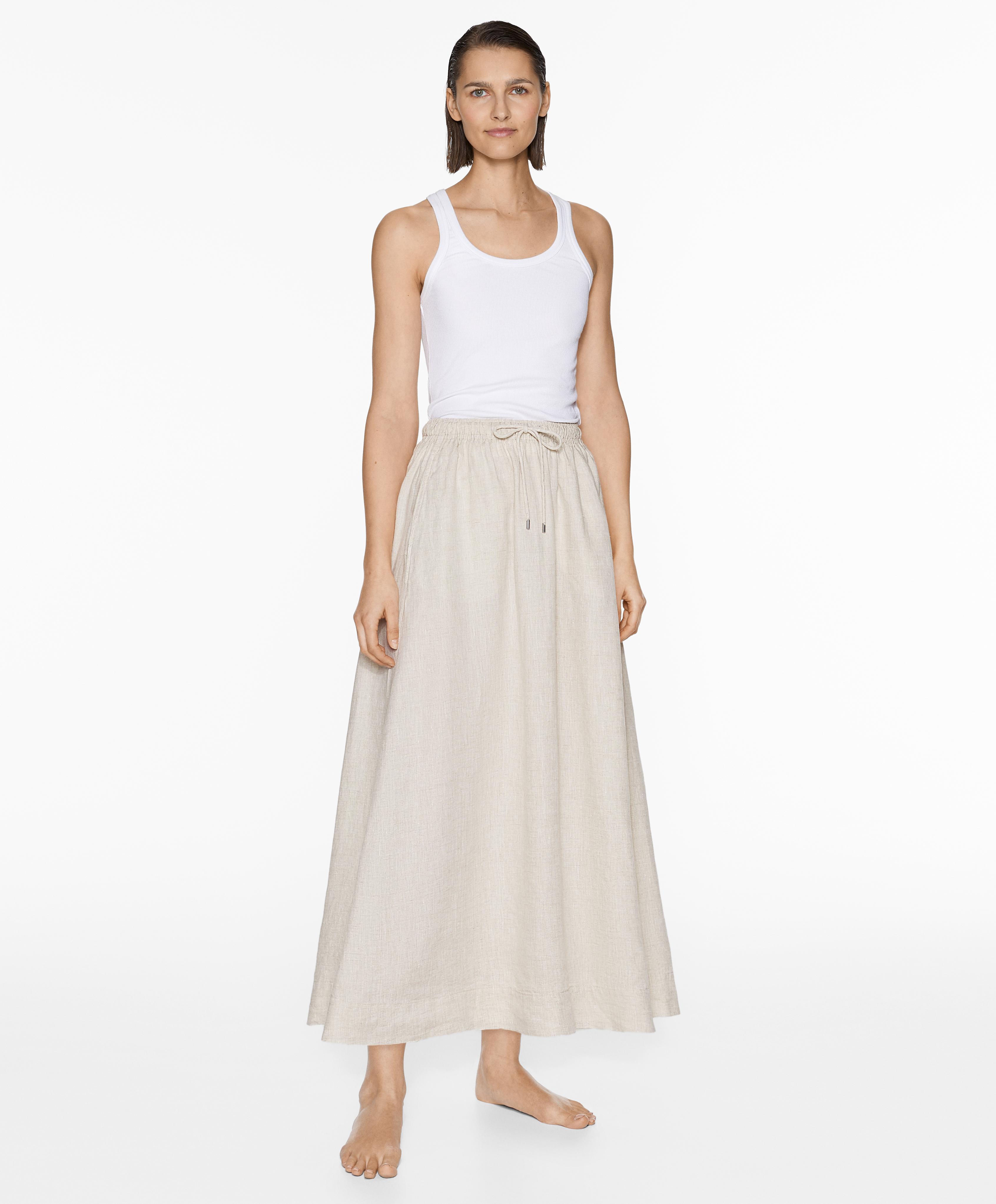 OYSHO Womens A-Line Skirt Blue Midi Floral S