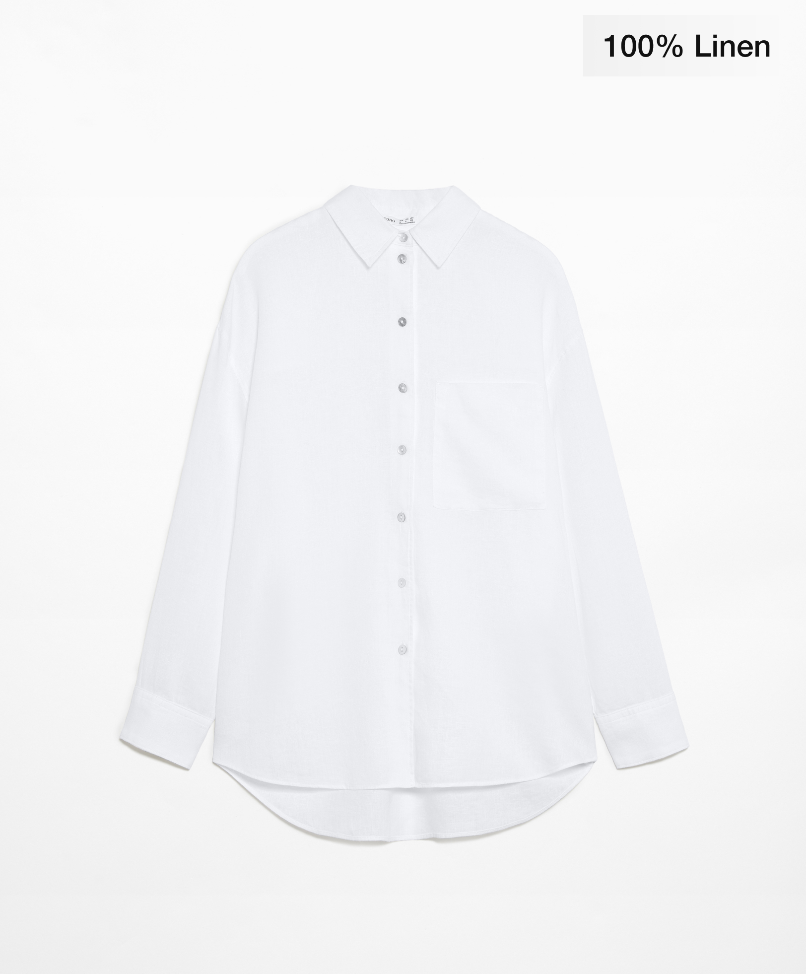 100% linen long-sleeved shirt