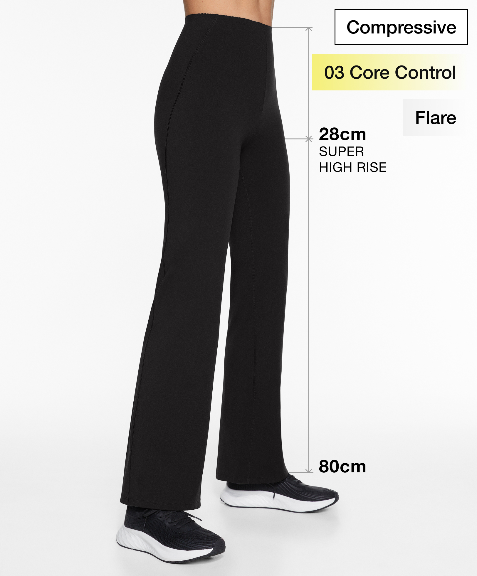 Core Control Compressive super-high-rise flare trousers