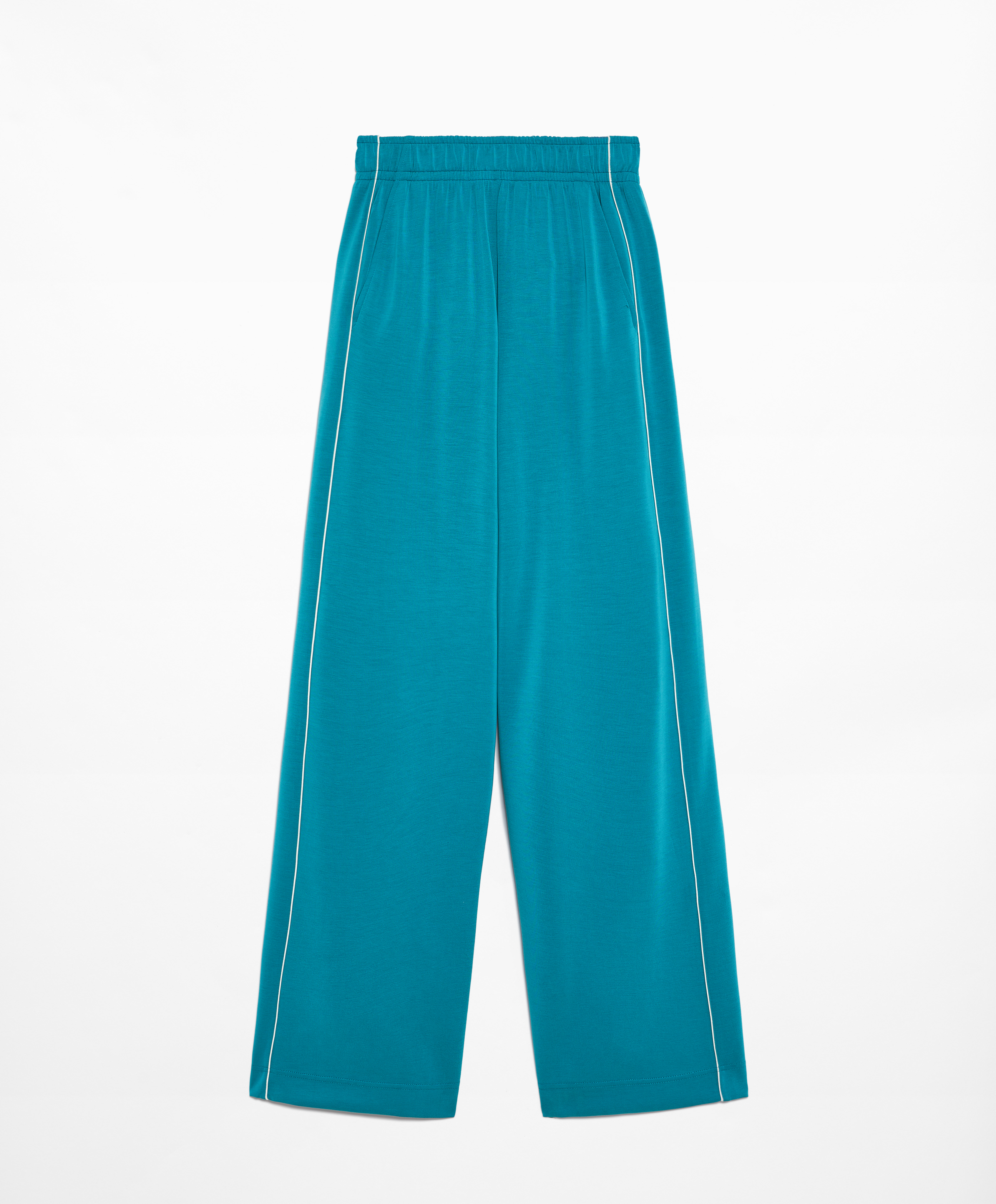 Side appliqué flare trousers with modal