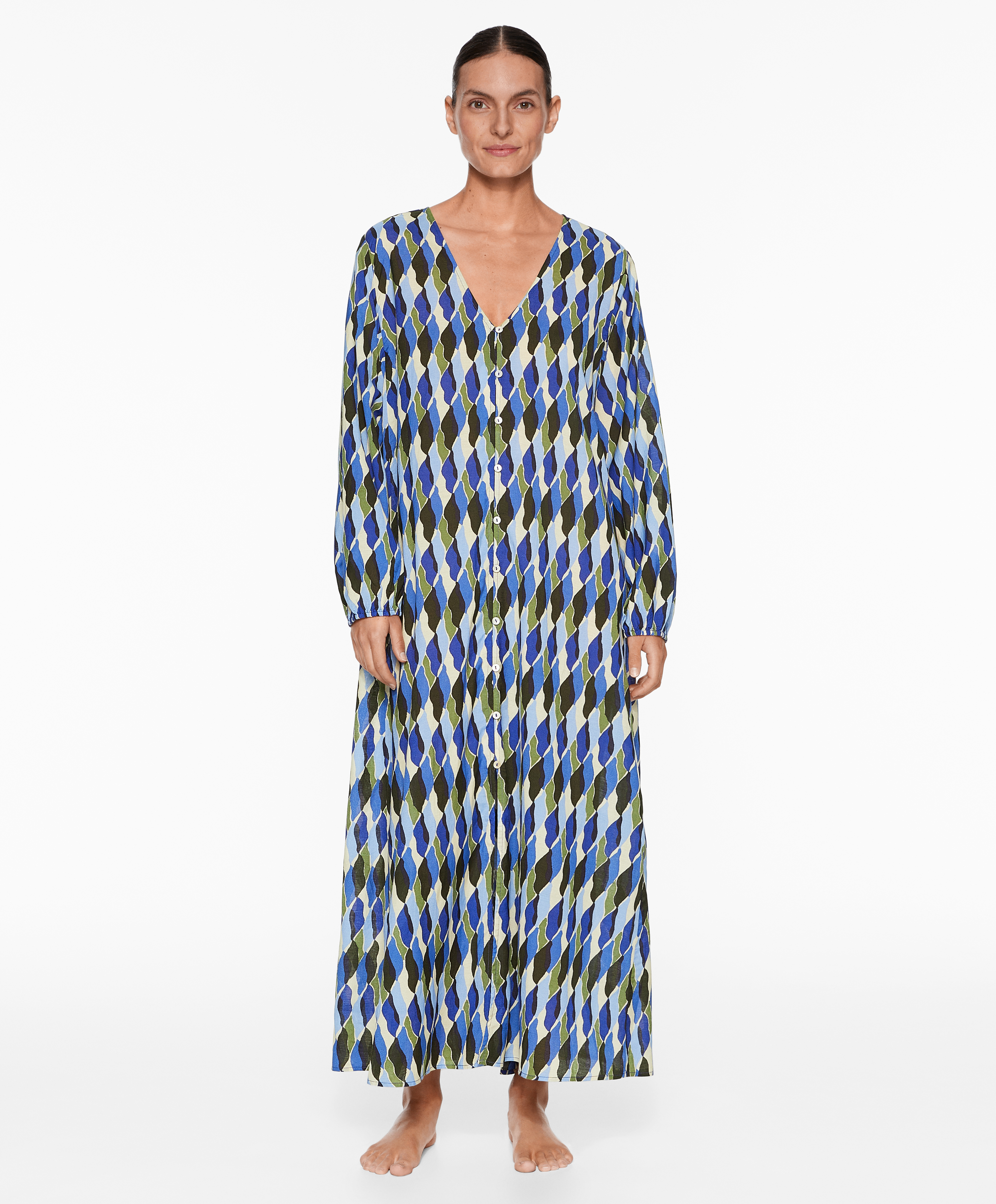 Printed tunic dress with cotton - Sale