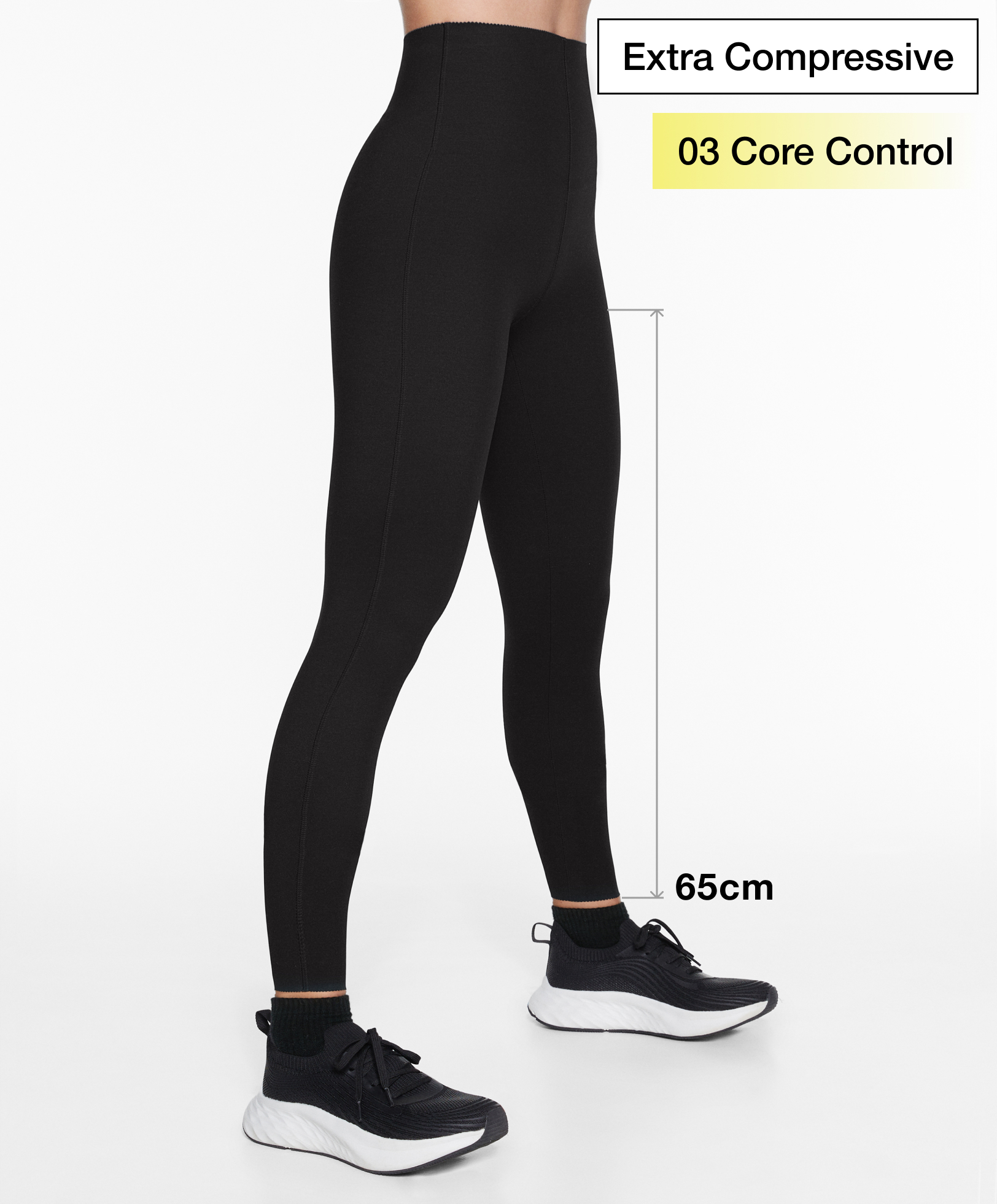 Extra-compressive core control 65cm ankle-length leggings