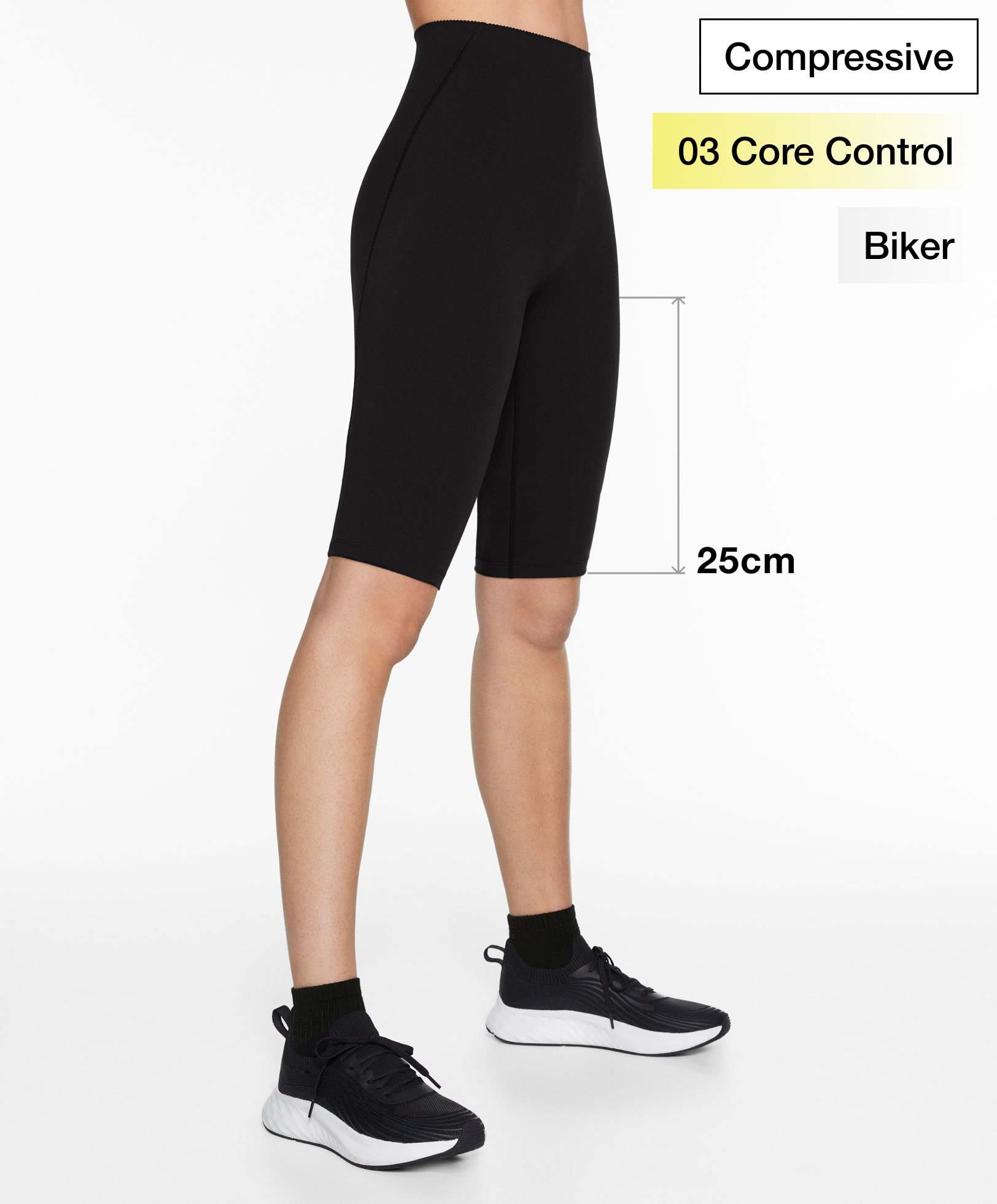 Leggings ciclista compressive core control 25 cm
