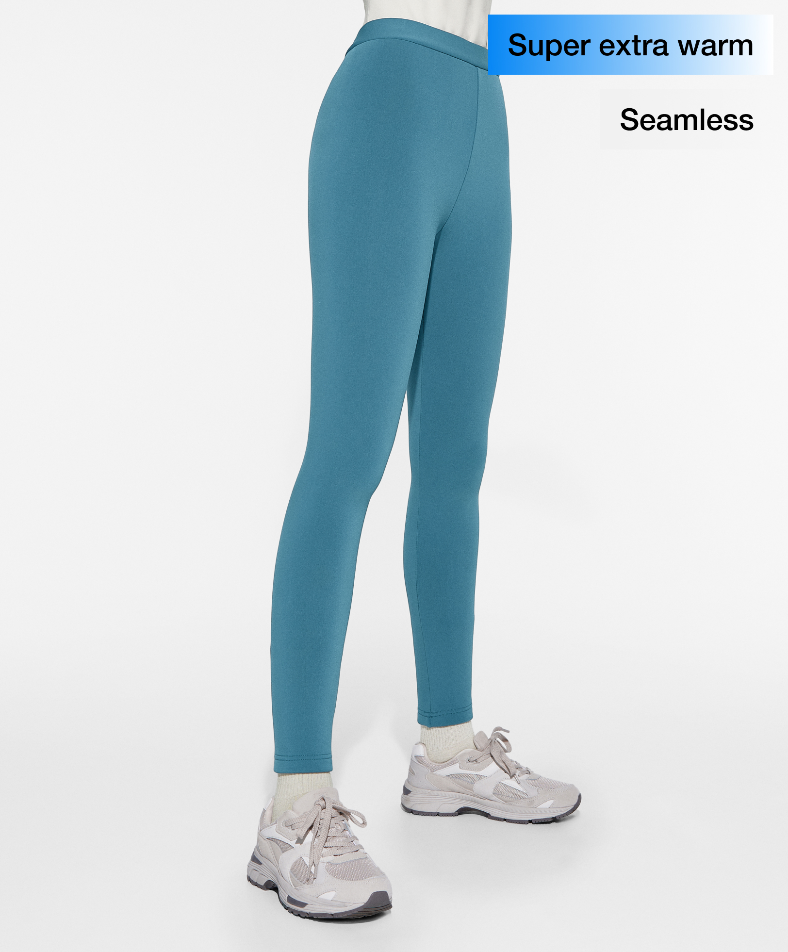 Calendered compressive core control 65cm ankle-length leggings
