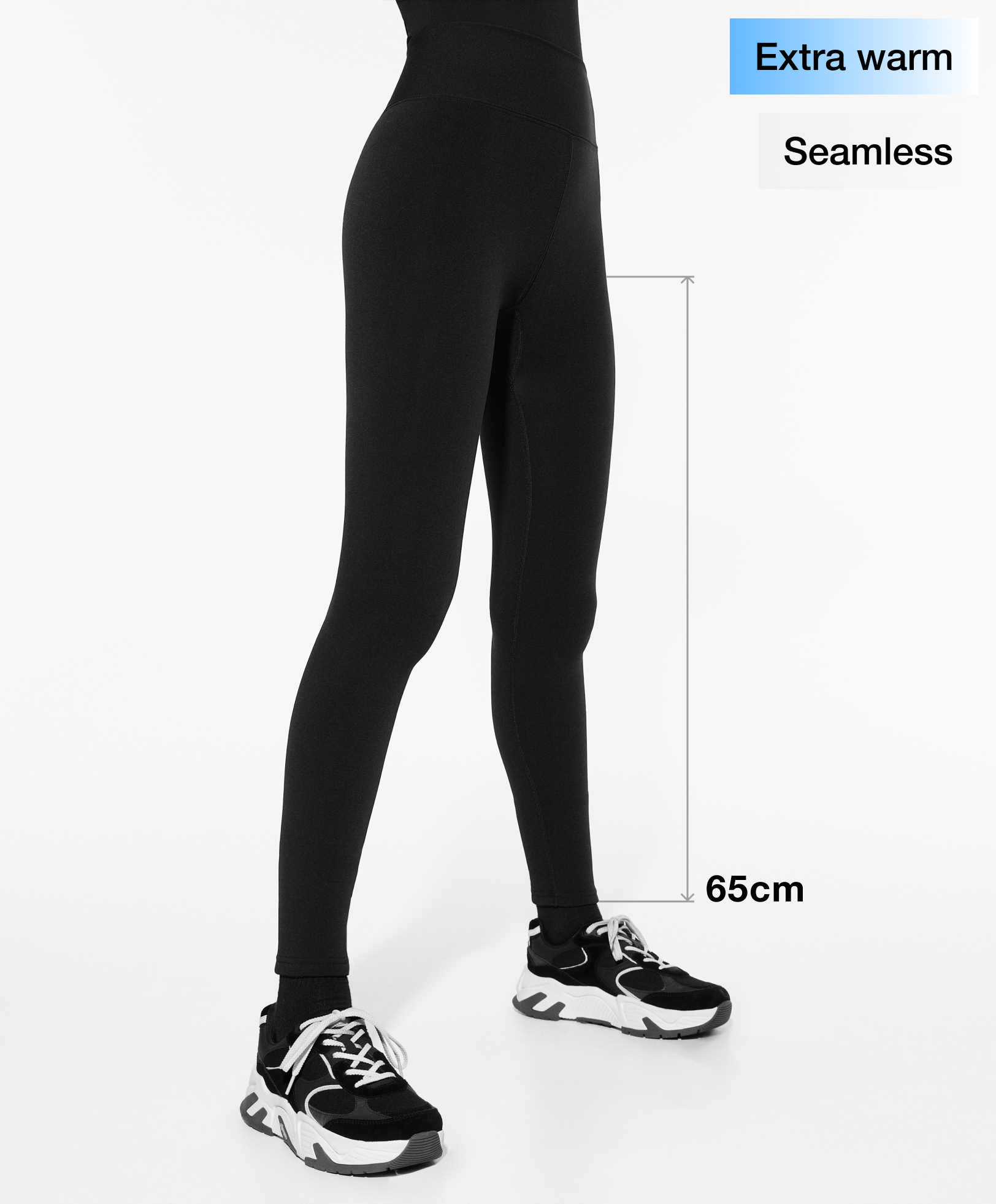 Extra warm seamless 65cm ankle-length leggings