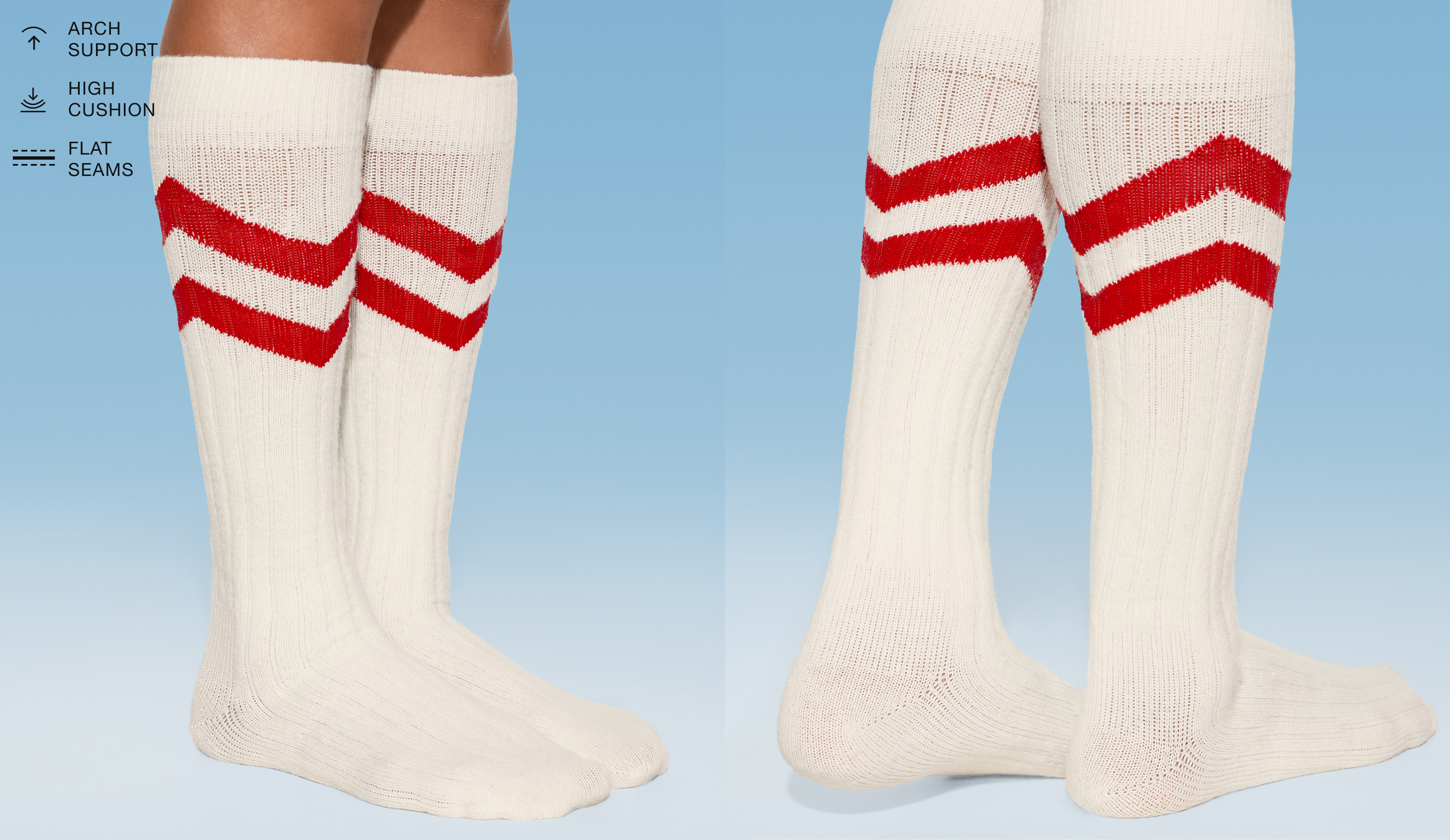 Long ski socks with 20% wool and 3% cashmere