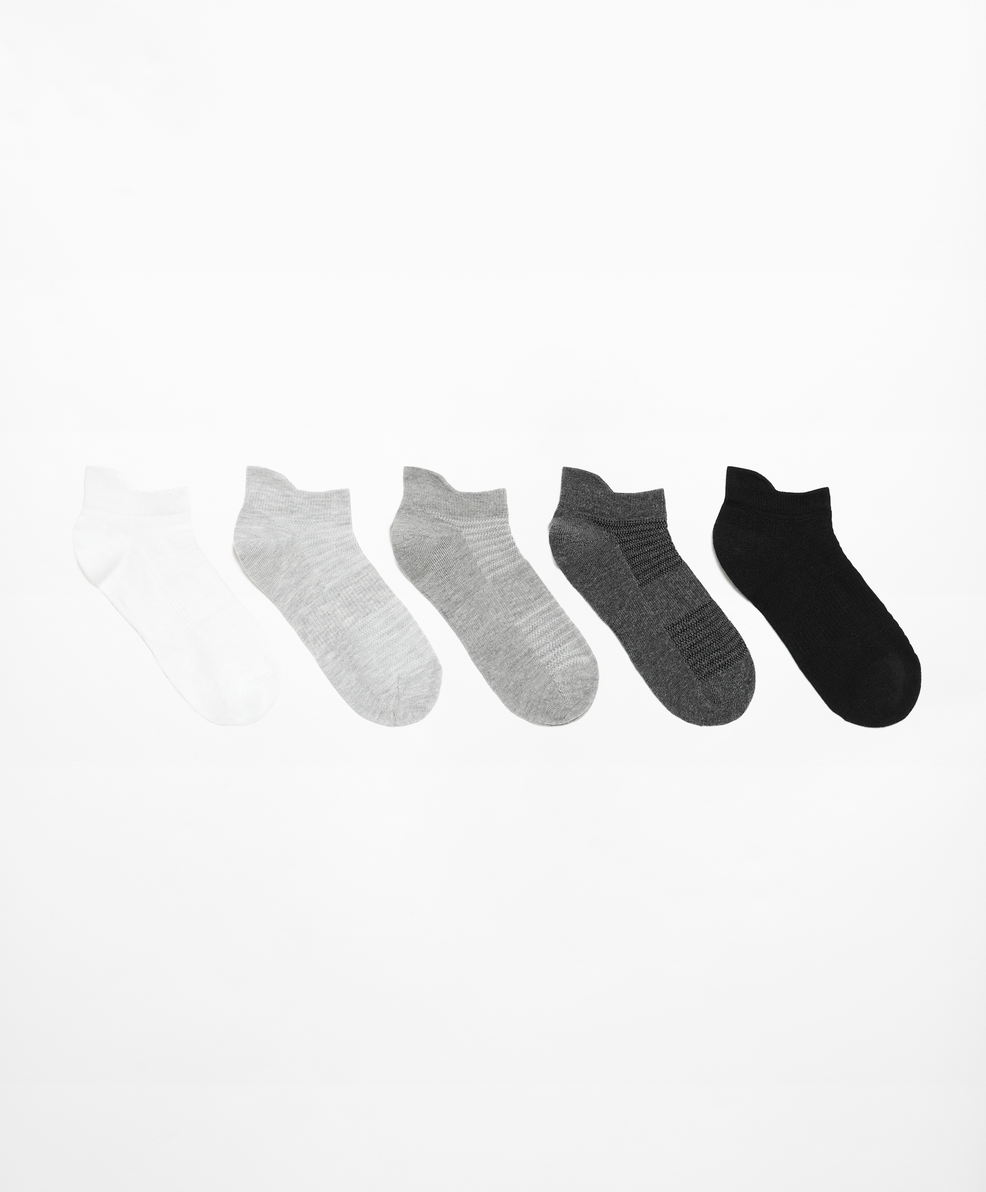 5 paia di calzini sneaker sportivi in misto cotone con linguetta