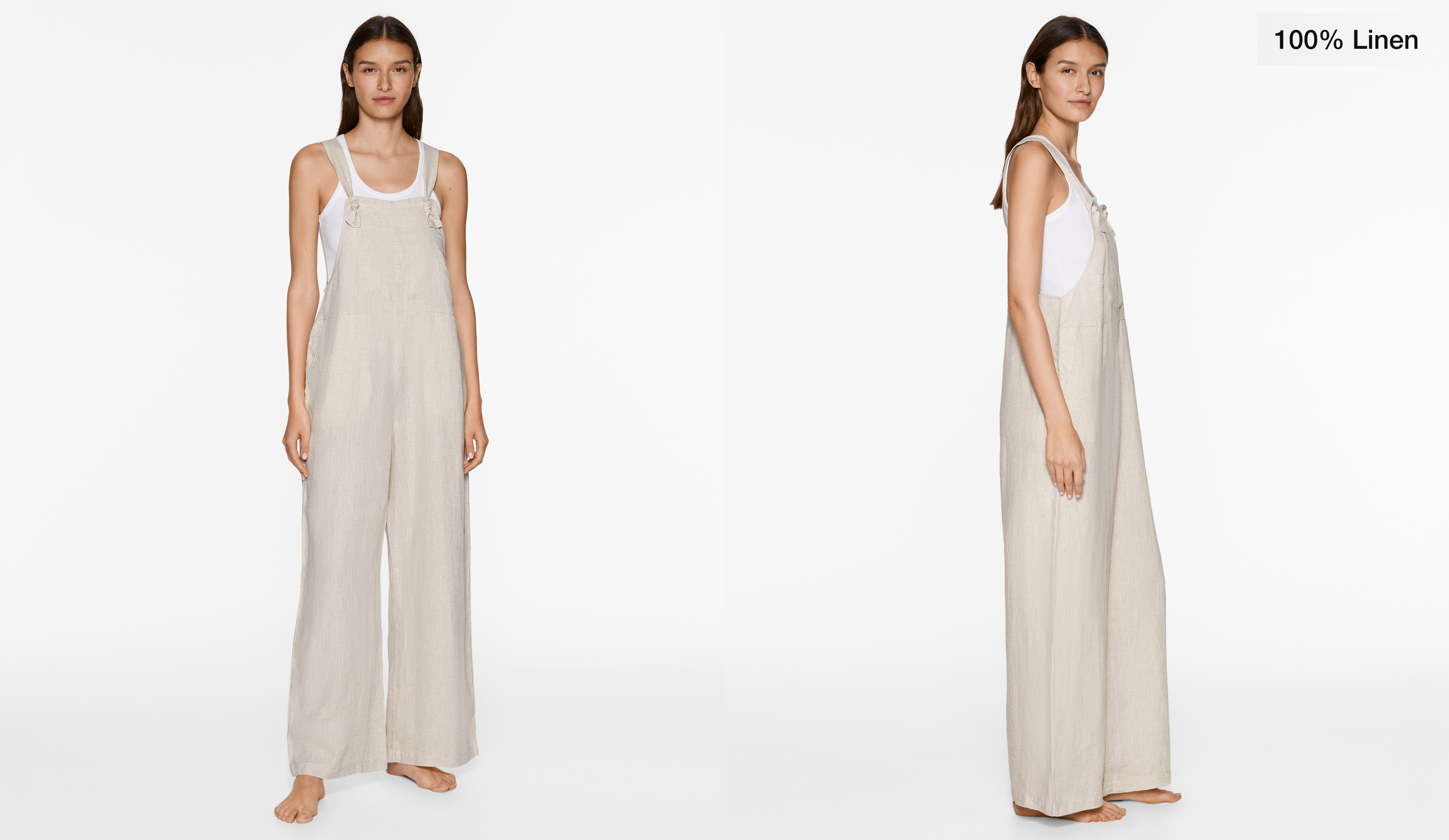 100% linen strappy jumpsuit