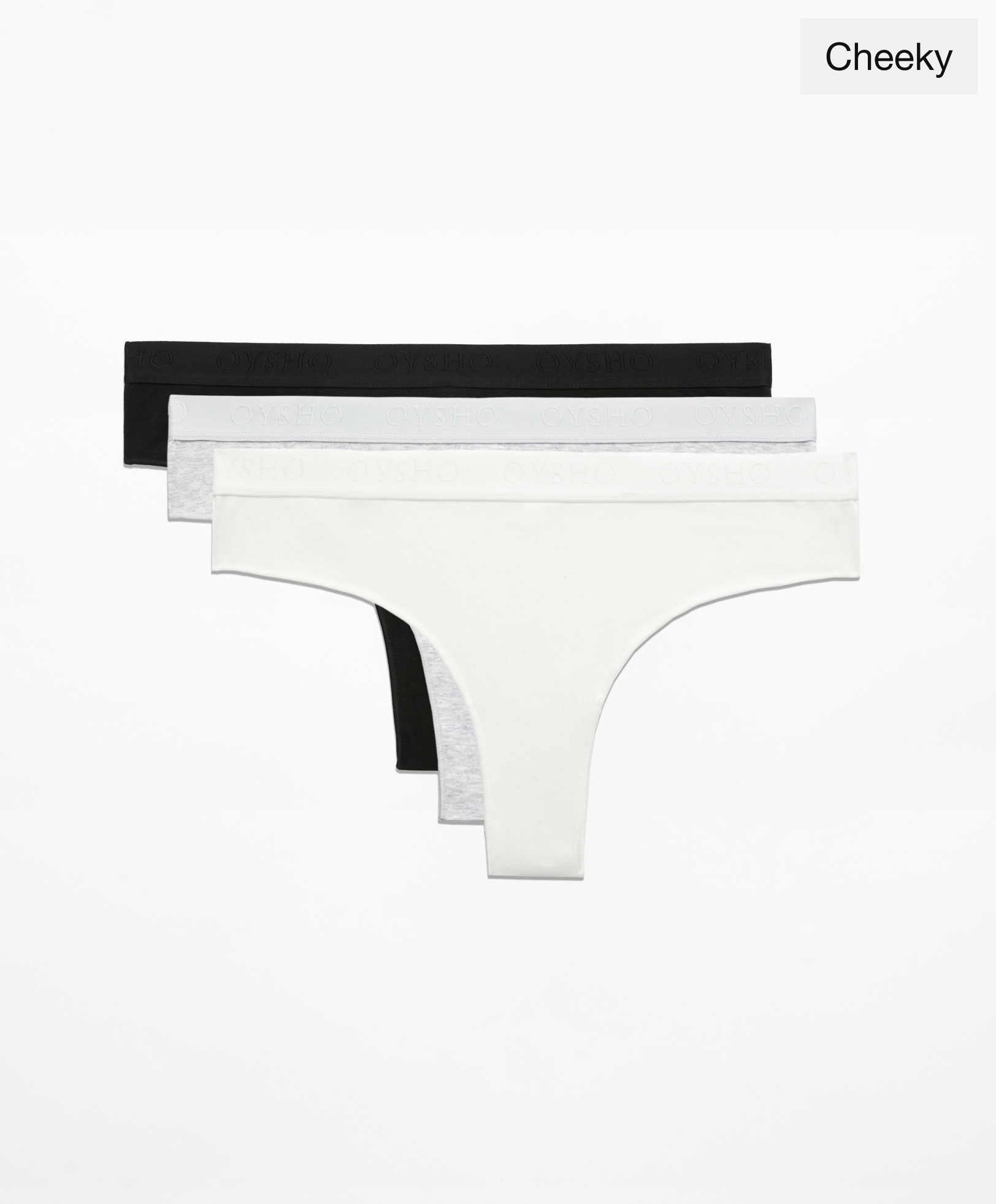 3 comfort cotton blend cheeky briefs with logo