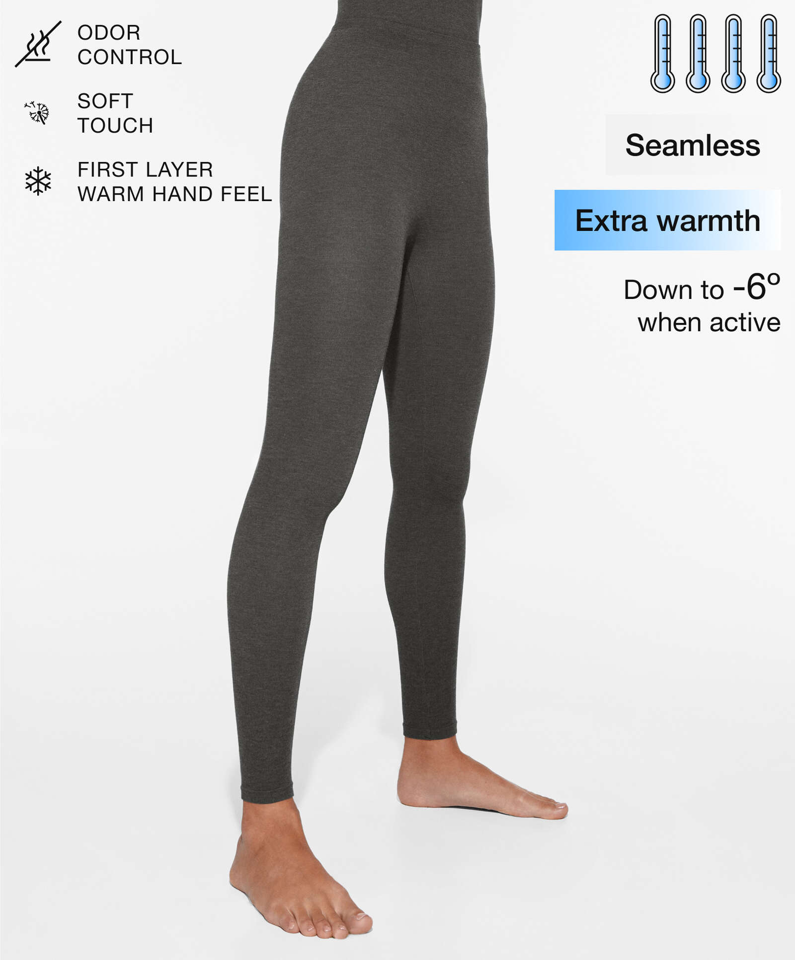 Oysho Extra warmth seamless ankle-length leggings - 150176602-814