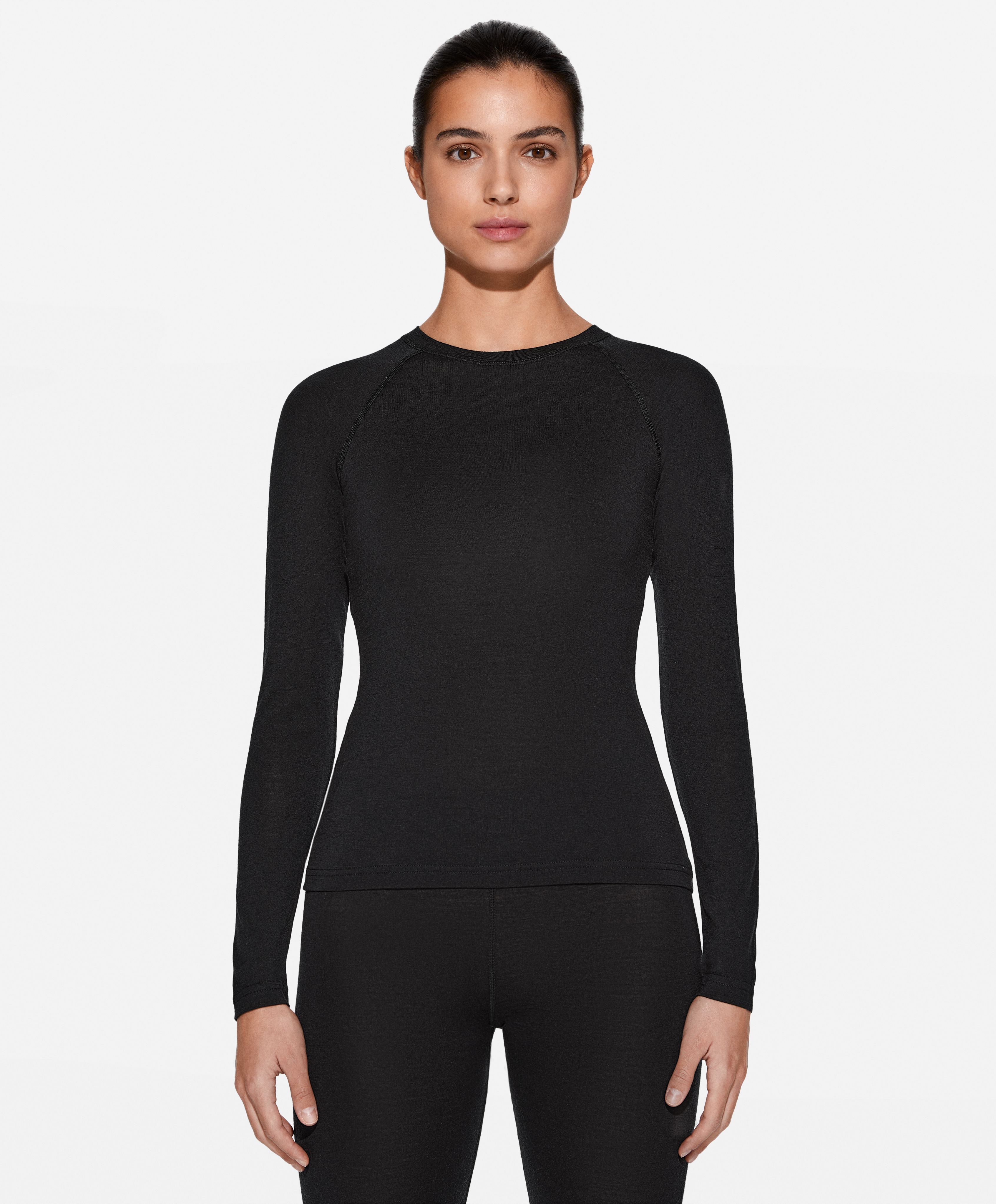 Super extra warmth long-sleeved technical top in 100% wool