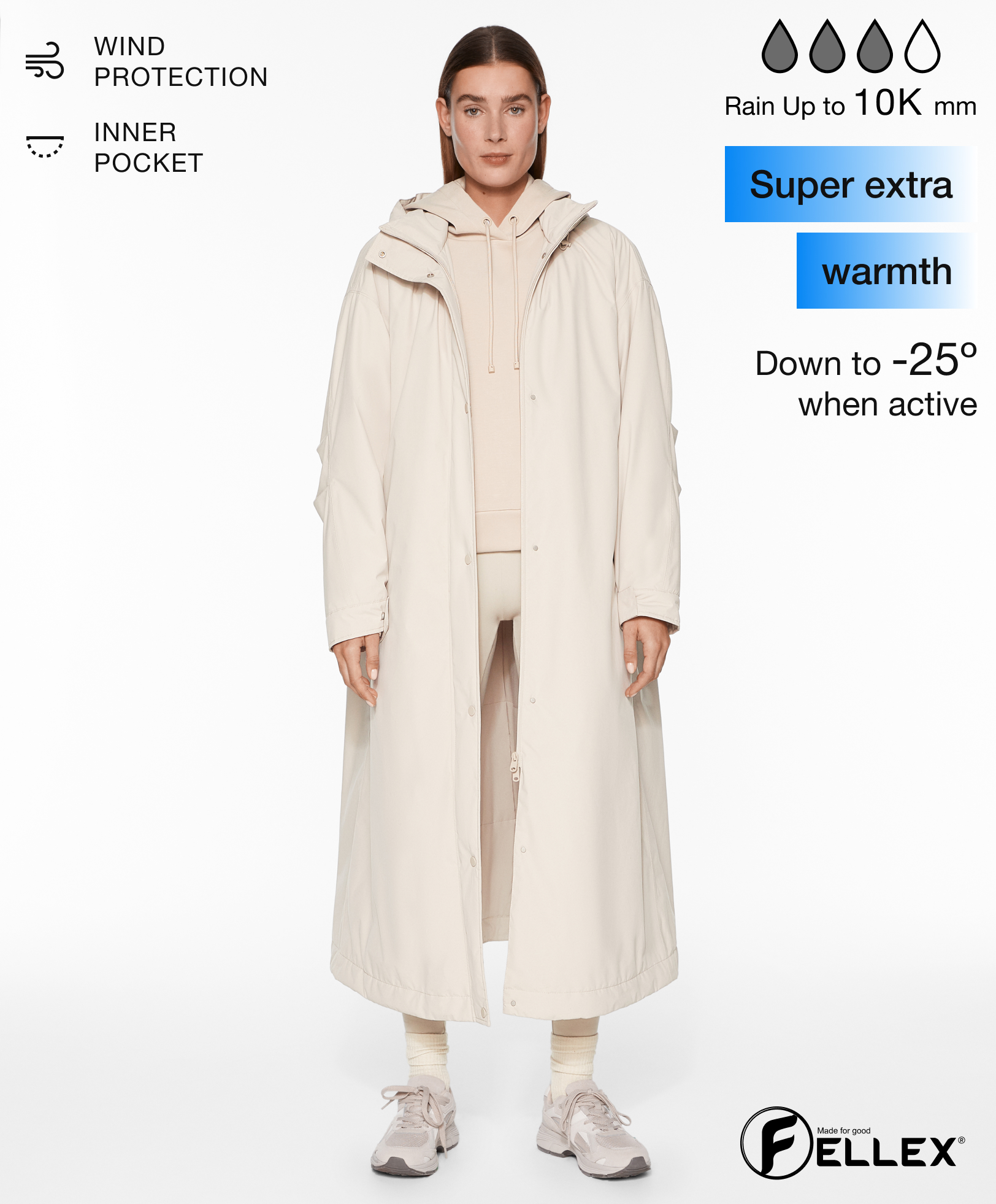 FELLEX® AEROGEL 10k water-resistant long padded jacket