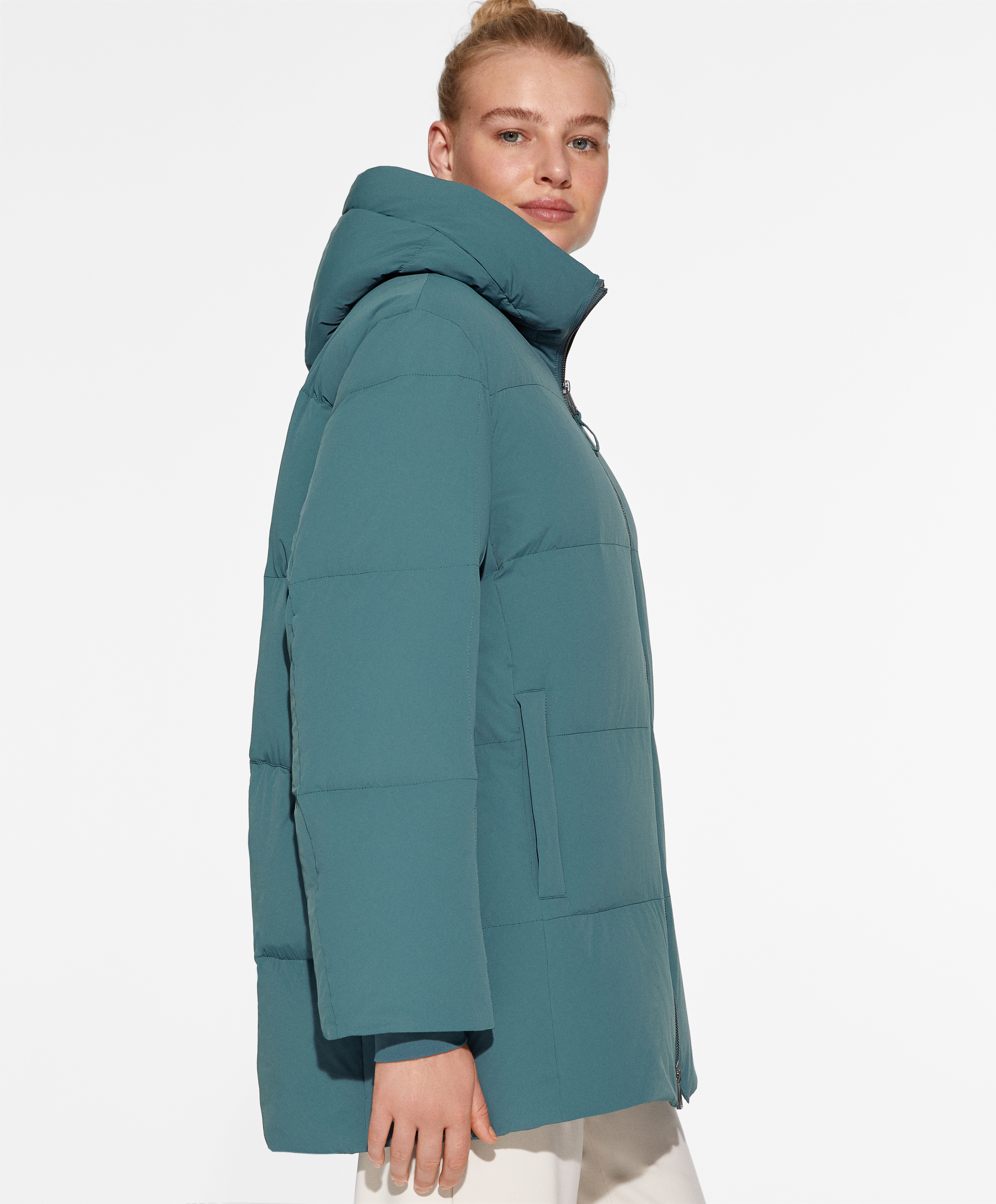 YOGALULU Plumas Mujer Invierno Rebajas chaqueta acolchada de algodón,  chaleco con capucha, bolsillo con cremallera, abrigo suelto de manga larga