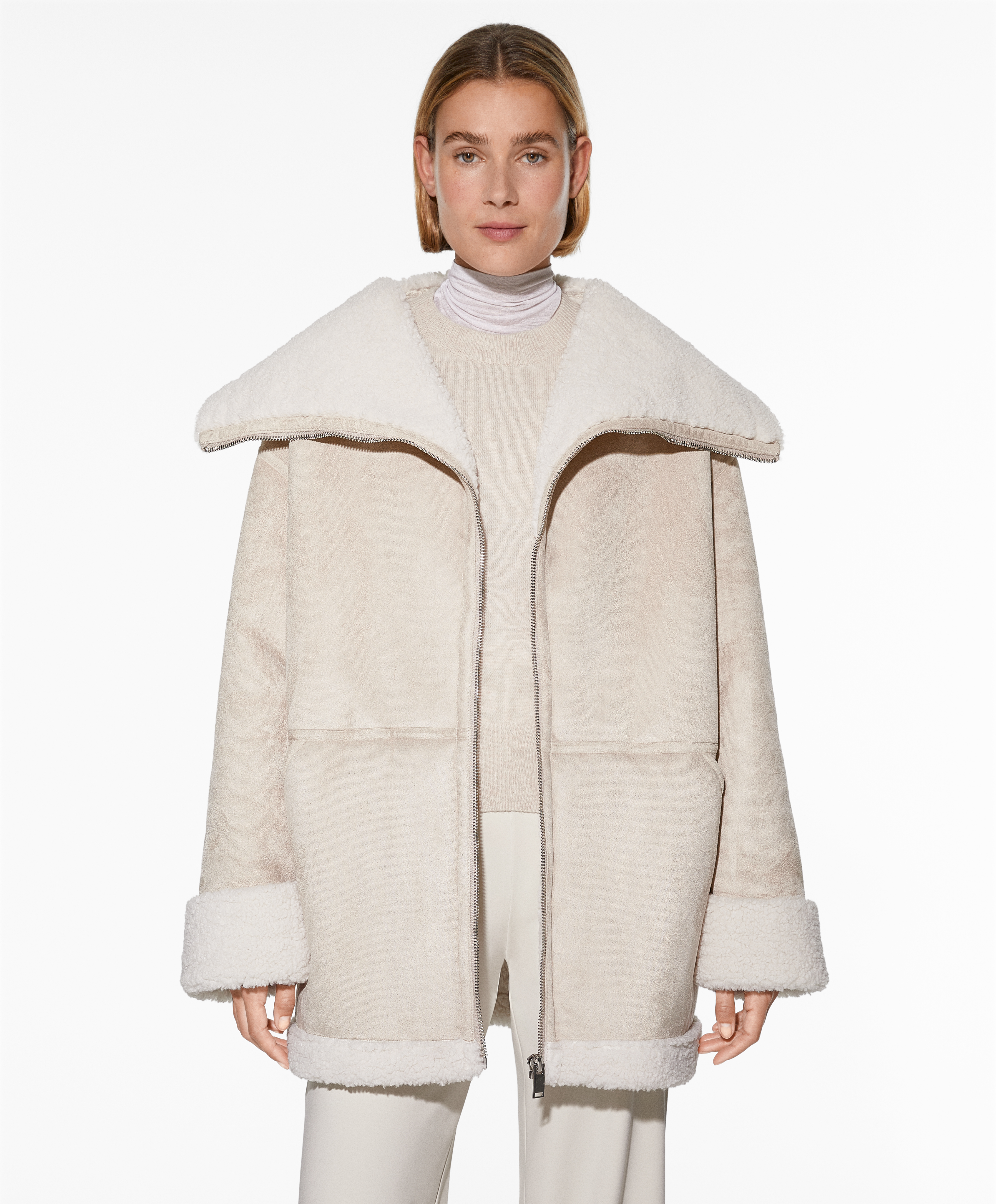 Oversized double-faced coat