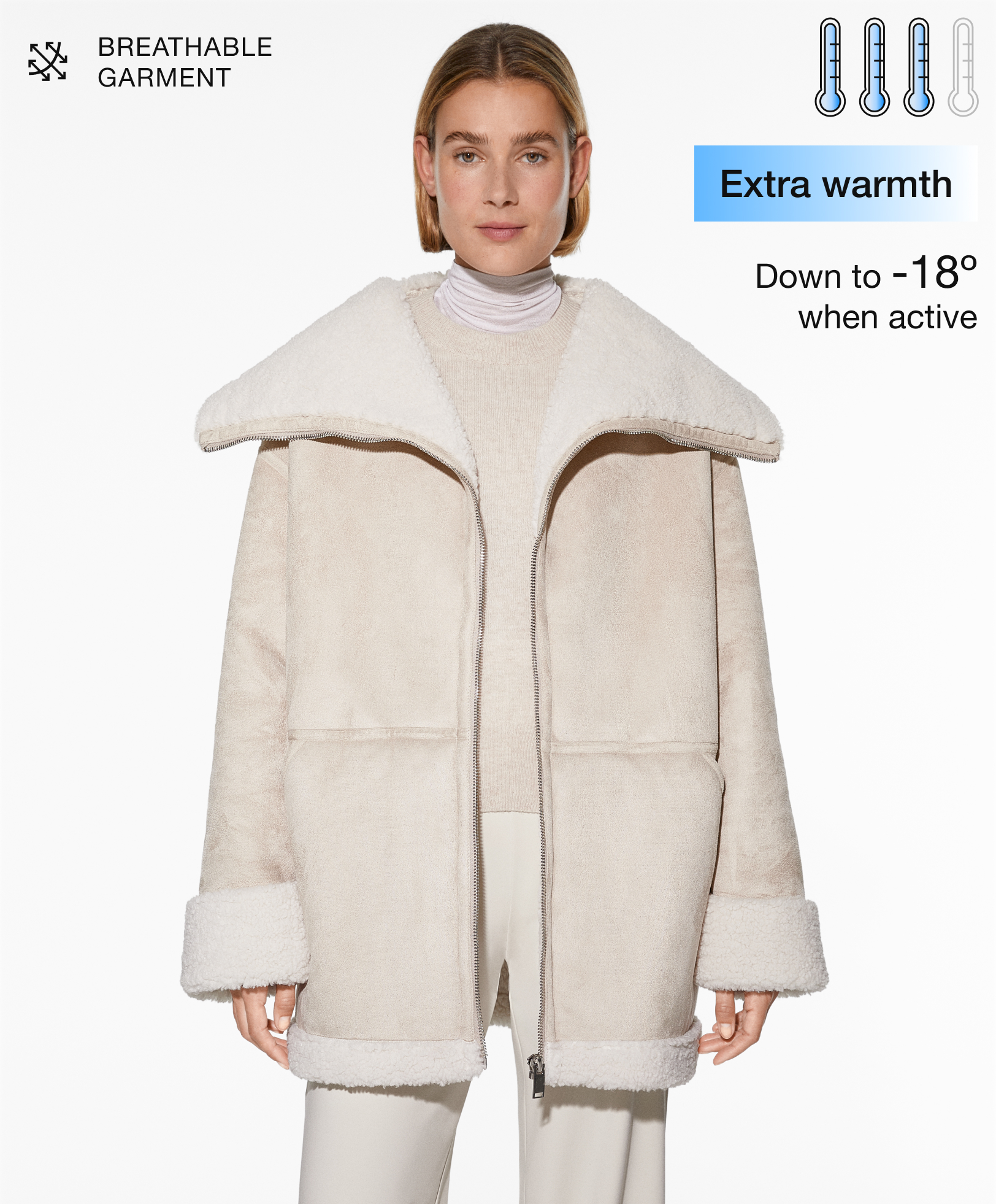 Oversized double-faced coat