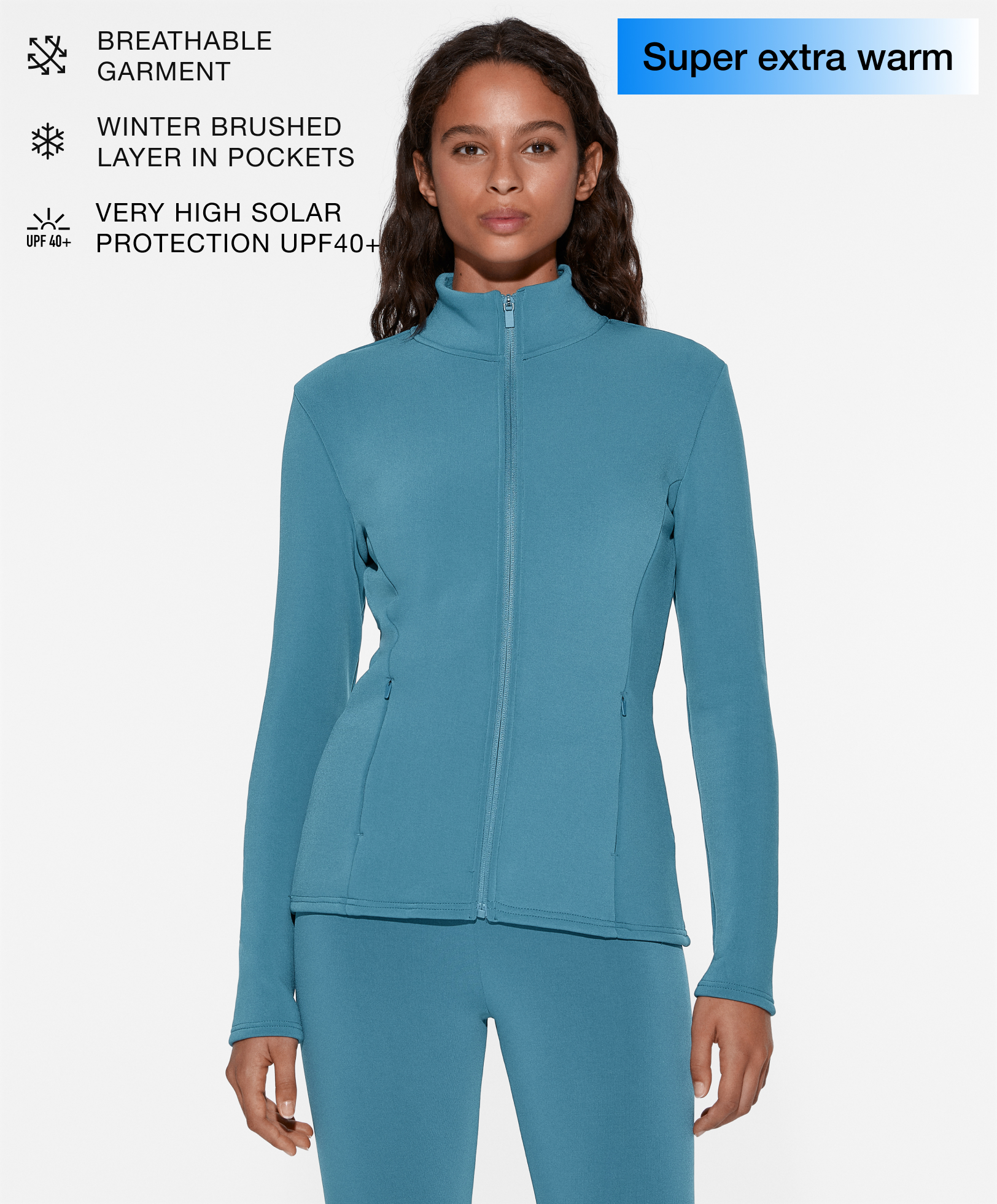 Seamless Funktions-Jacke in super extra warm Qualität