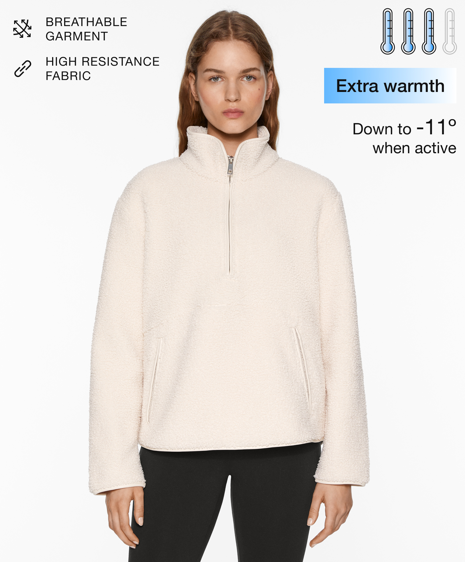 Faux-shearling sweatshirt