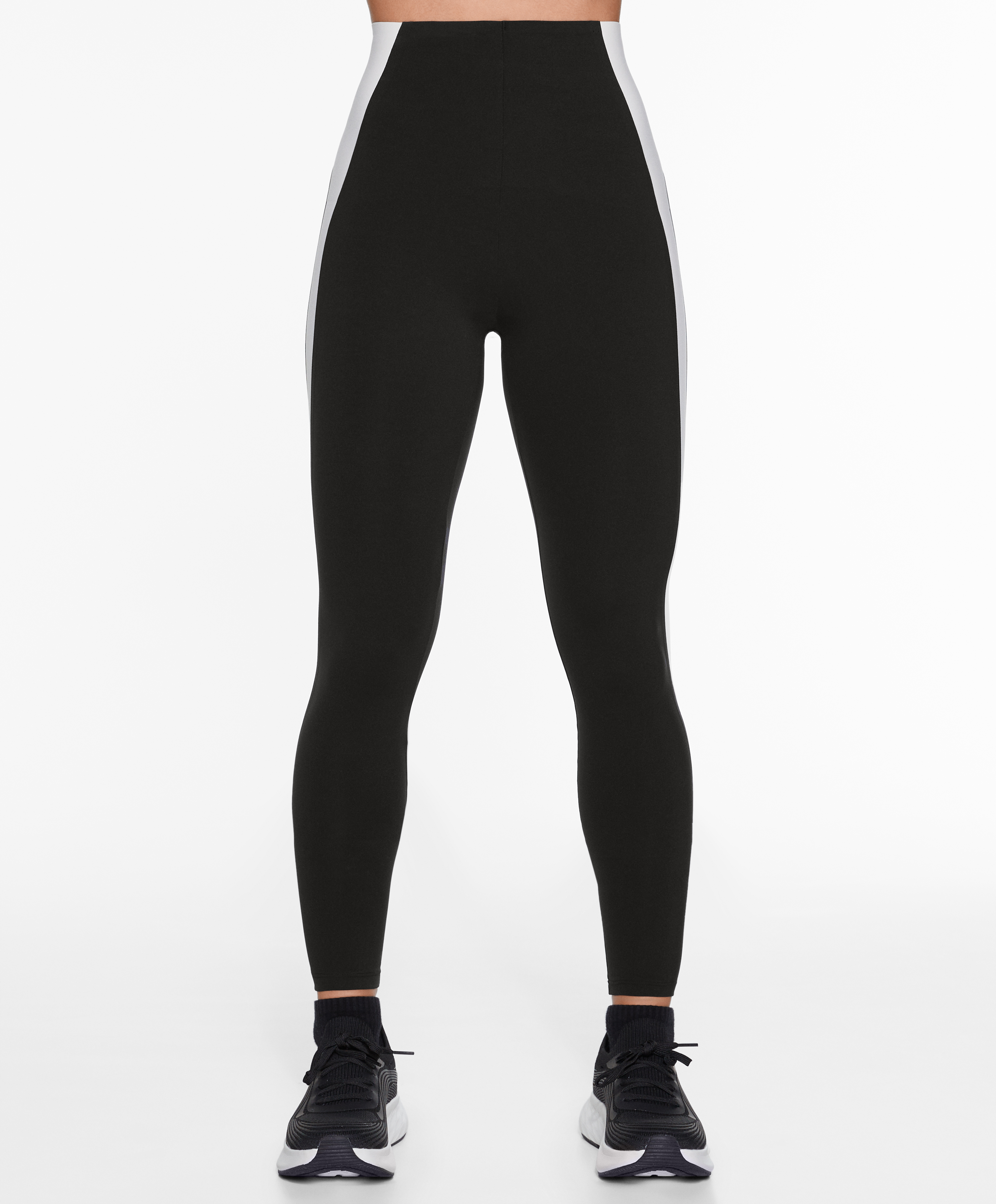 Compressive core control ankle length block leggings OYSHO