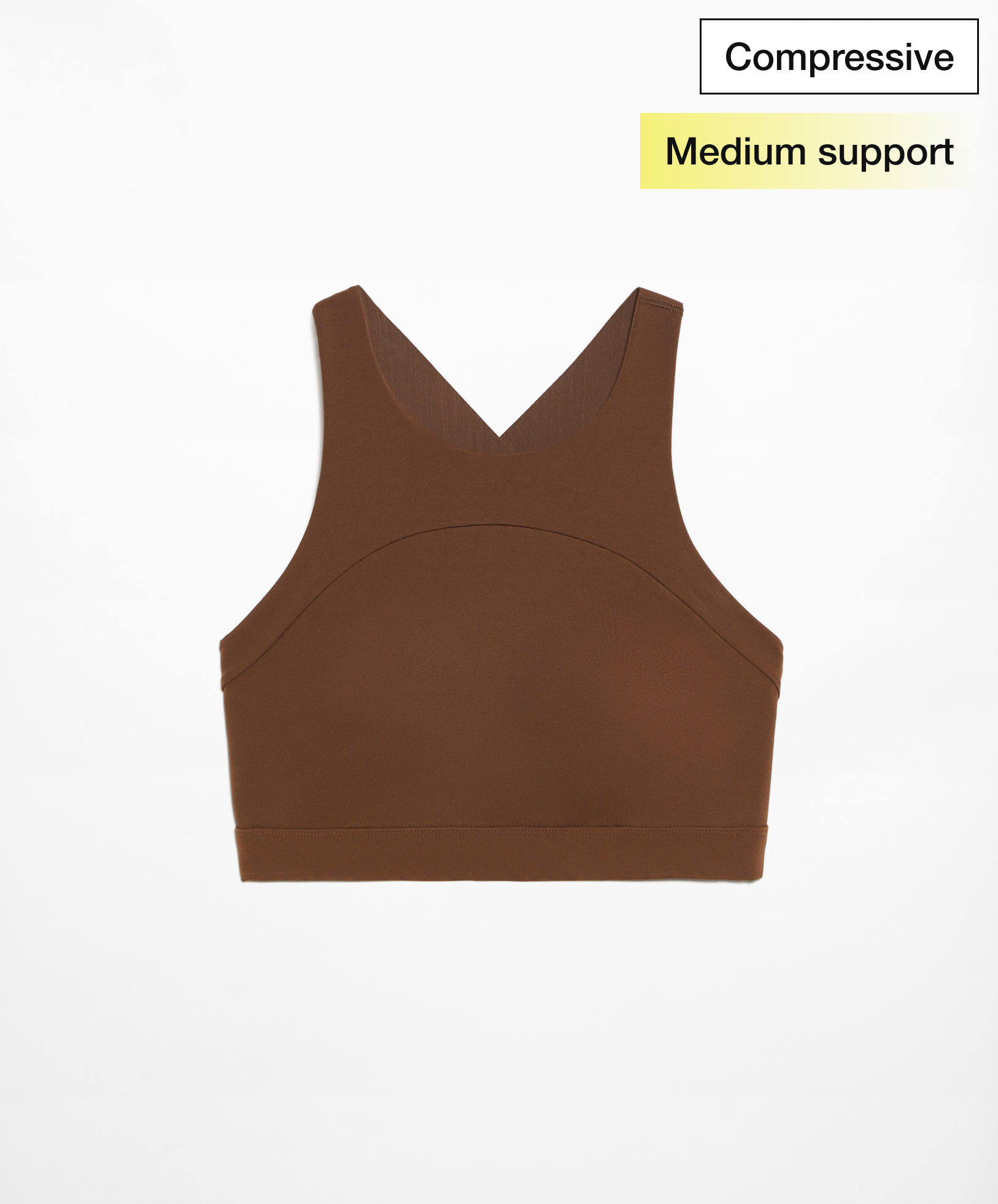 Medium-support crossover back compressive bra