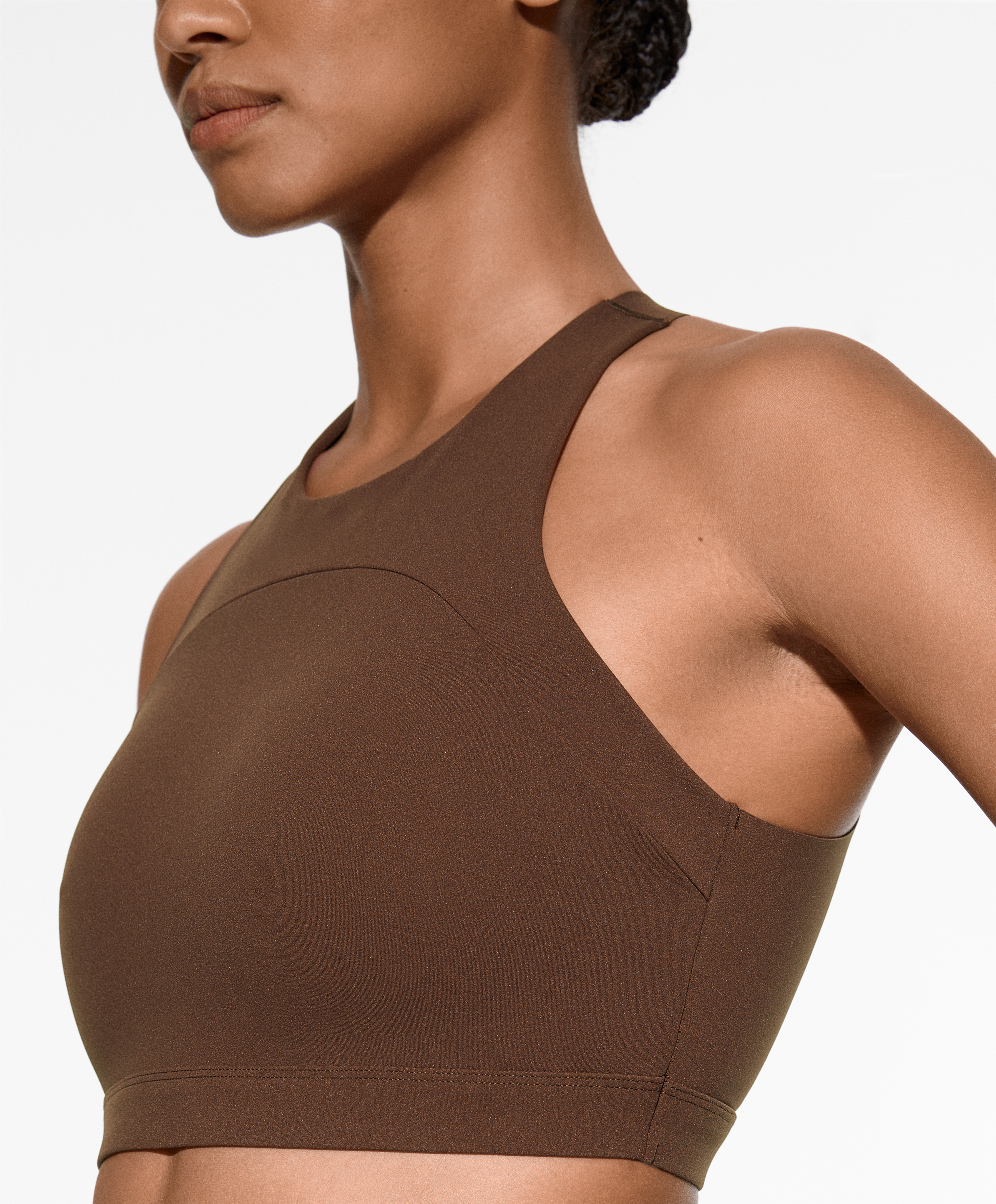 Buy Oysho women front zipper lightly padded sport bra black Online