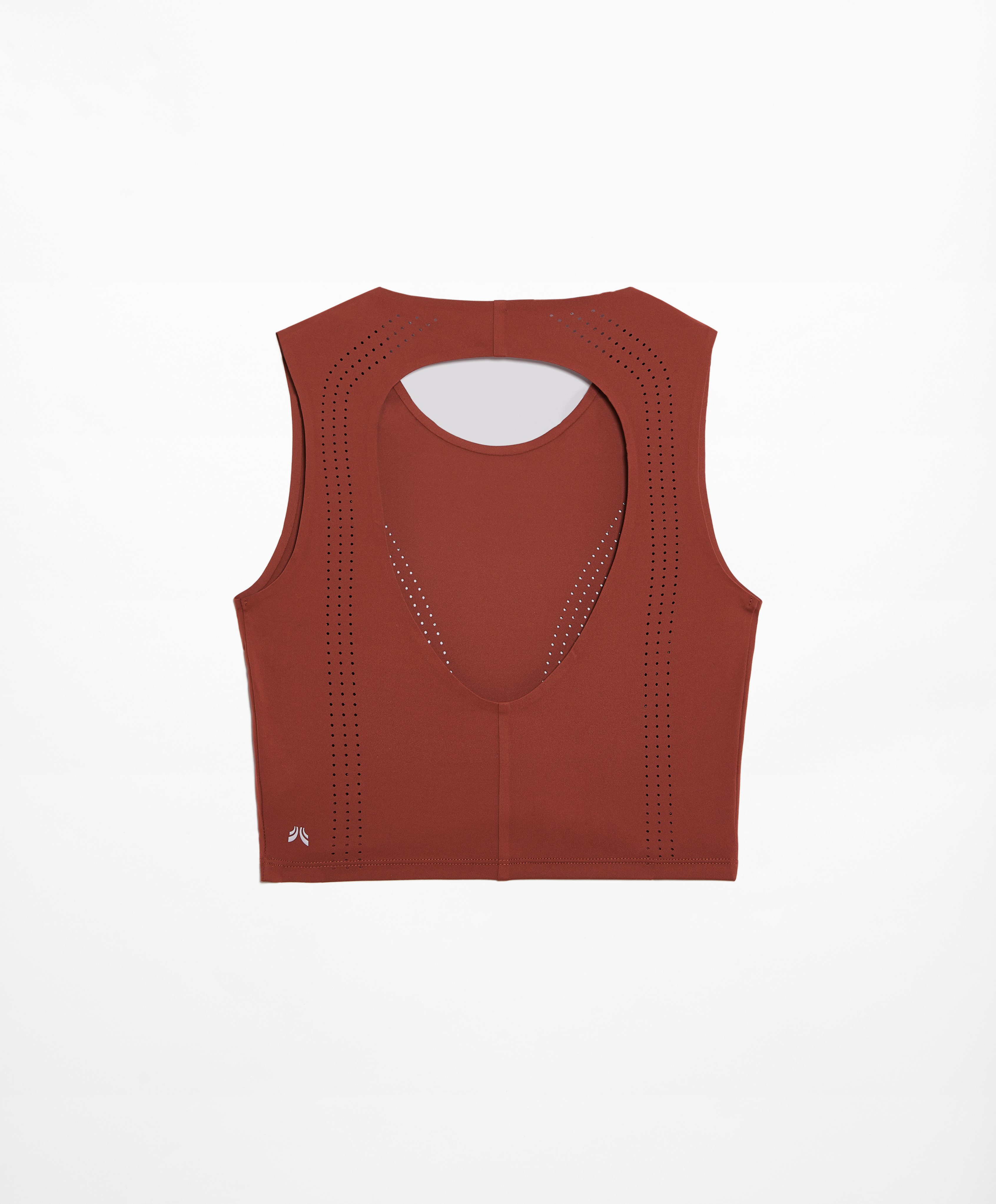 OYSHO CROPPED MICROPERFORATED TECHNICAL SLEEVELESS - Top - red 