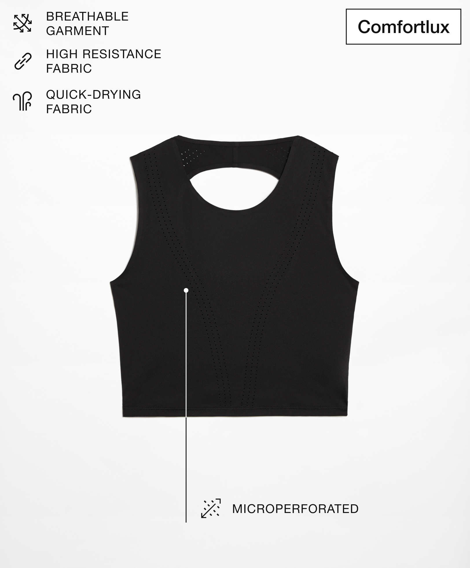 Microperforated Comfortlux sleeveless T-shirt
