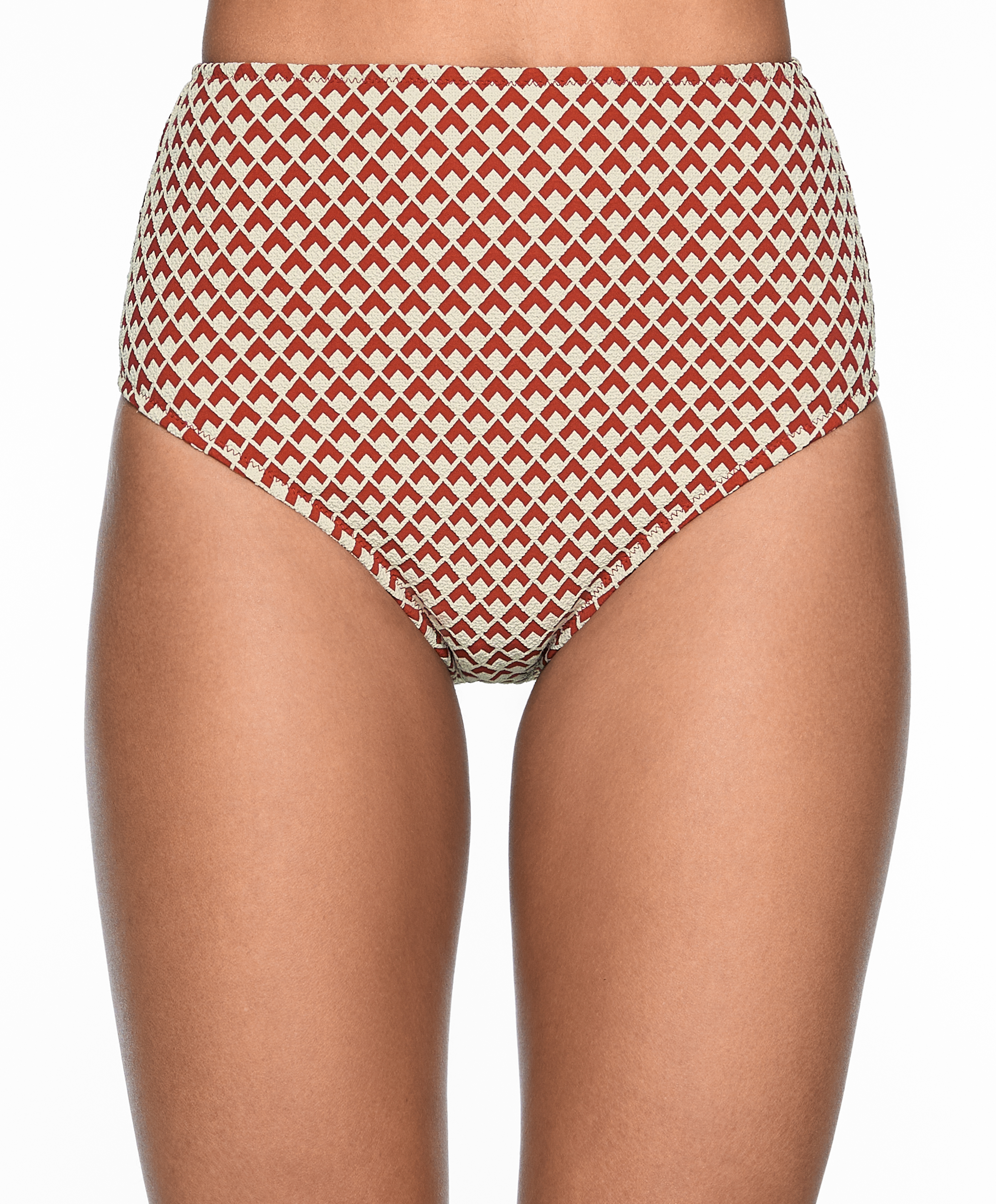 Panty alta bikini jacquard geométrico