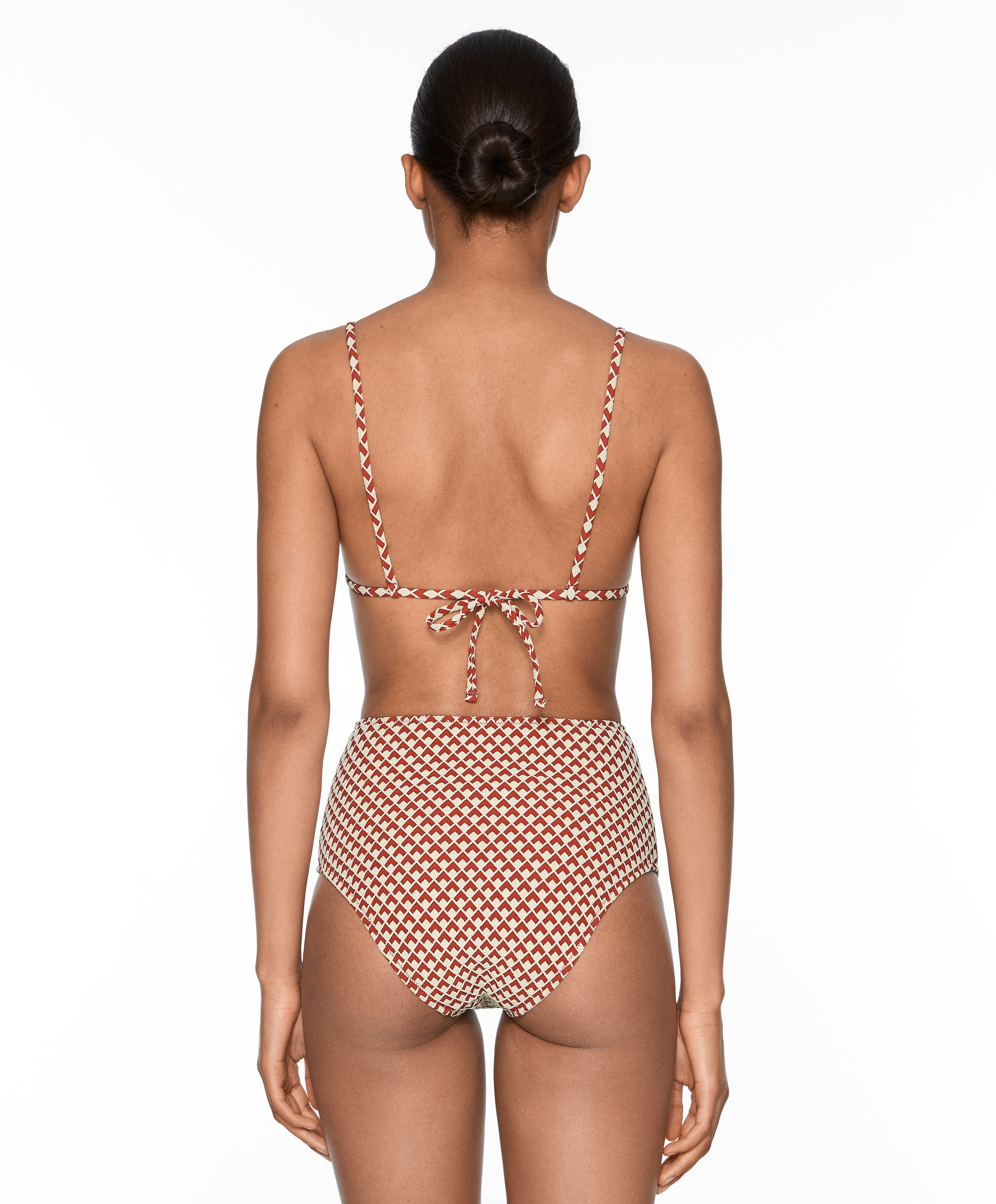 Panty alta bikini jacquard geométrico