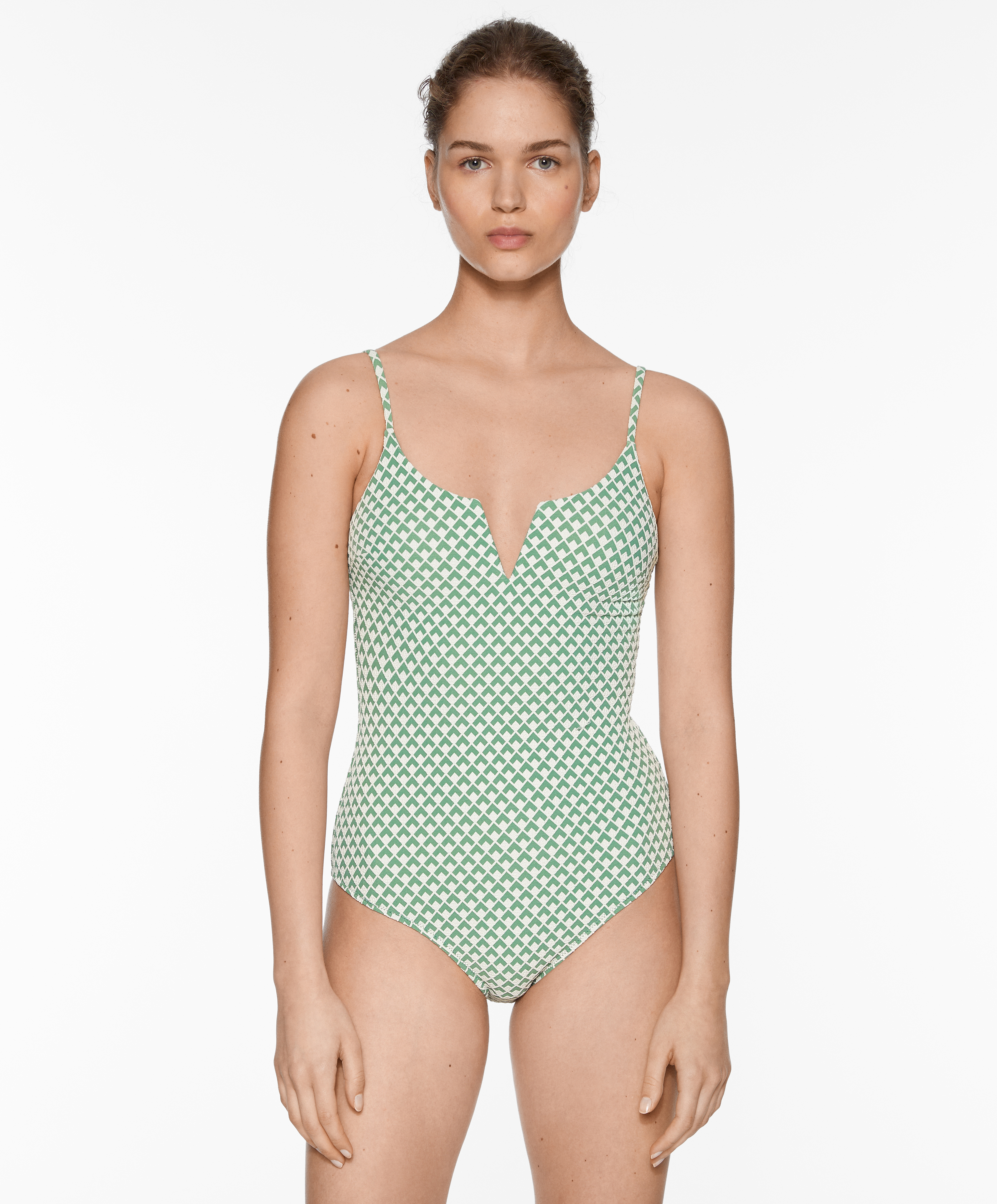 Oysho store striped swimsuit