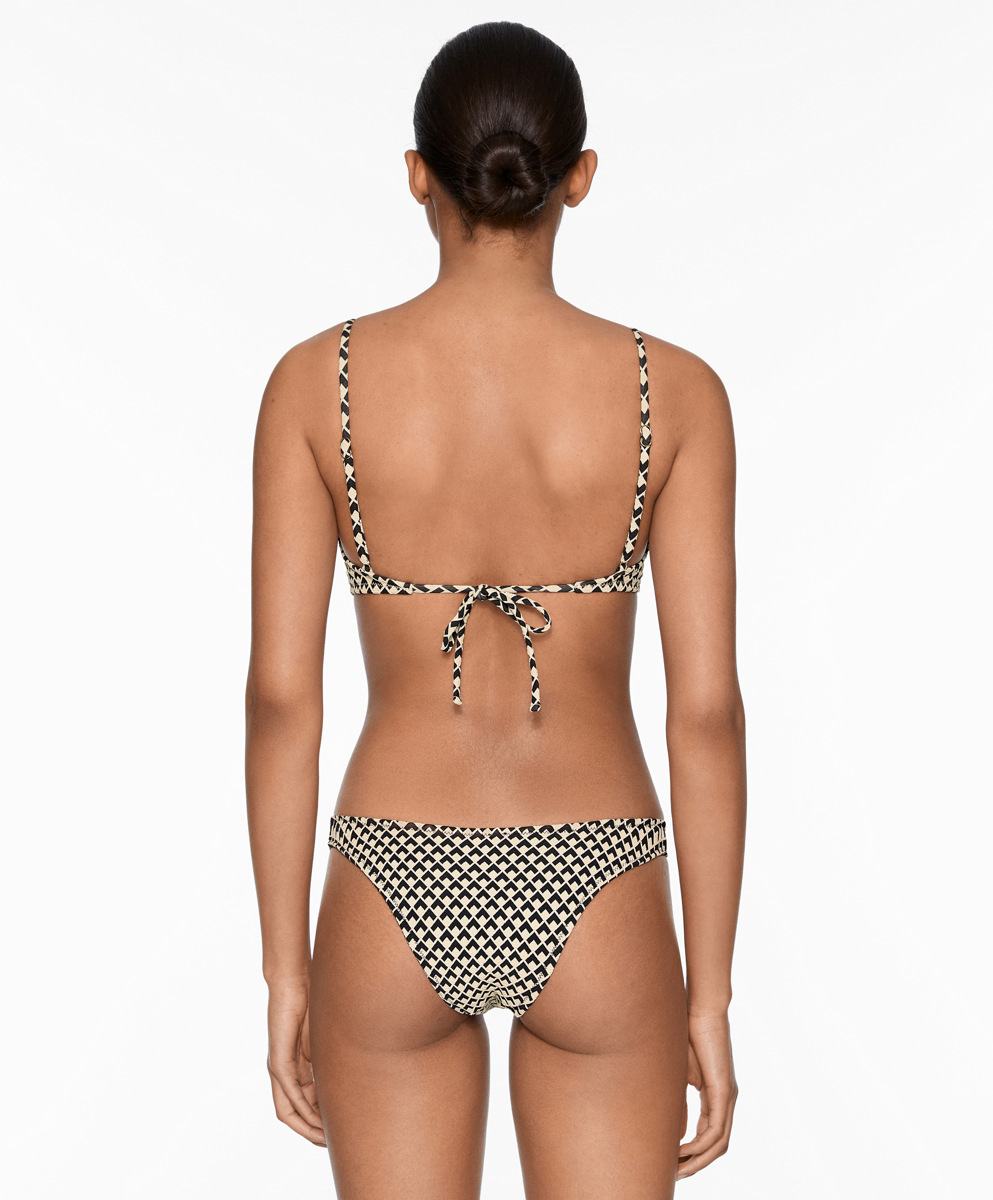 Mini geometric medium-coverage U-cut bikini briefs