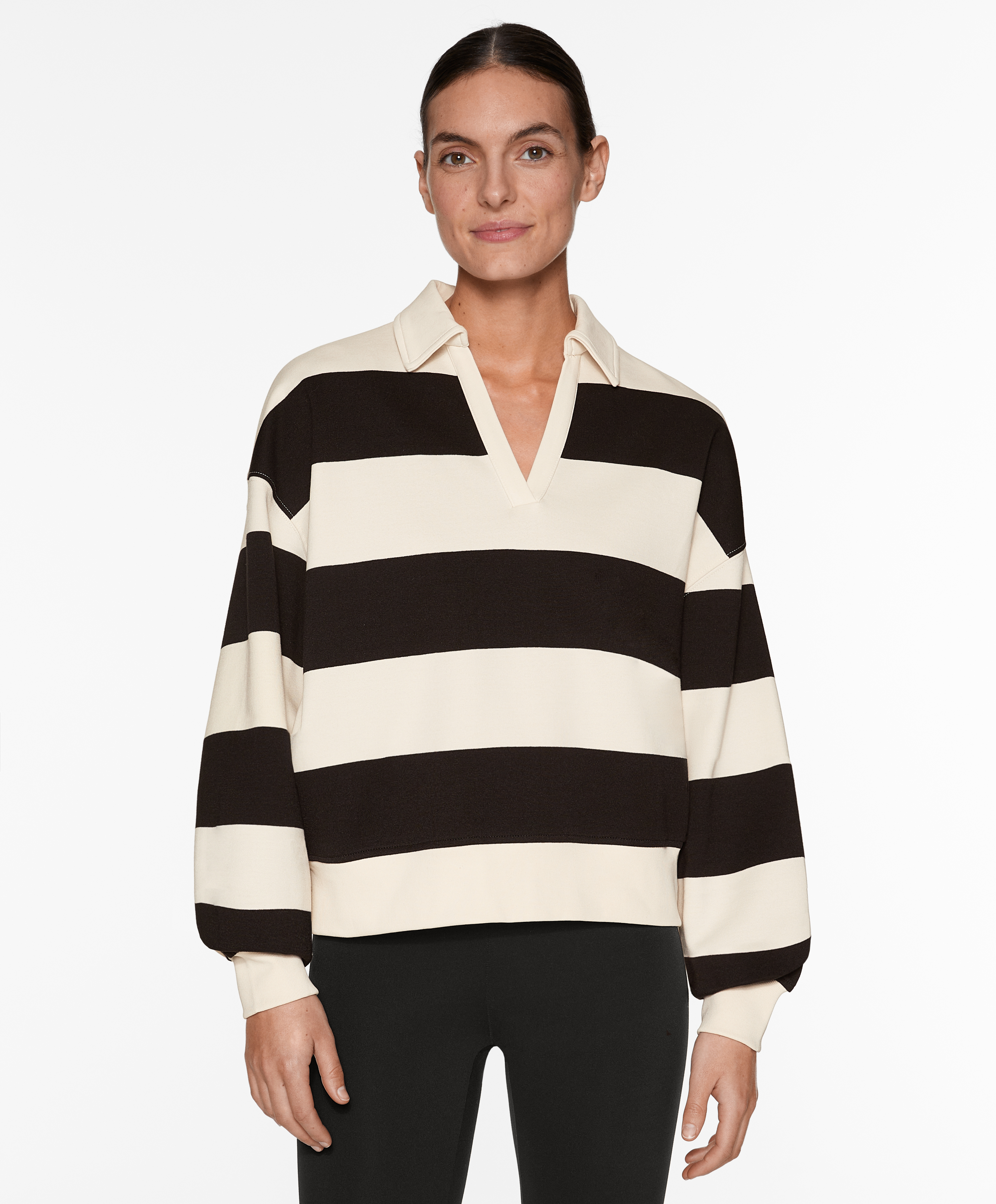 Striped polo shirt with cotton