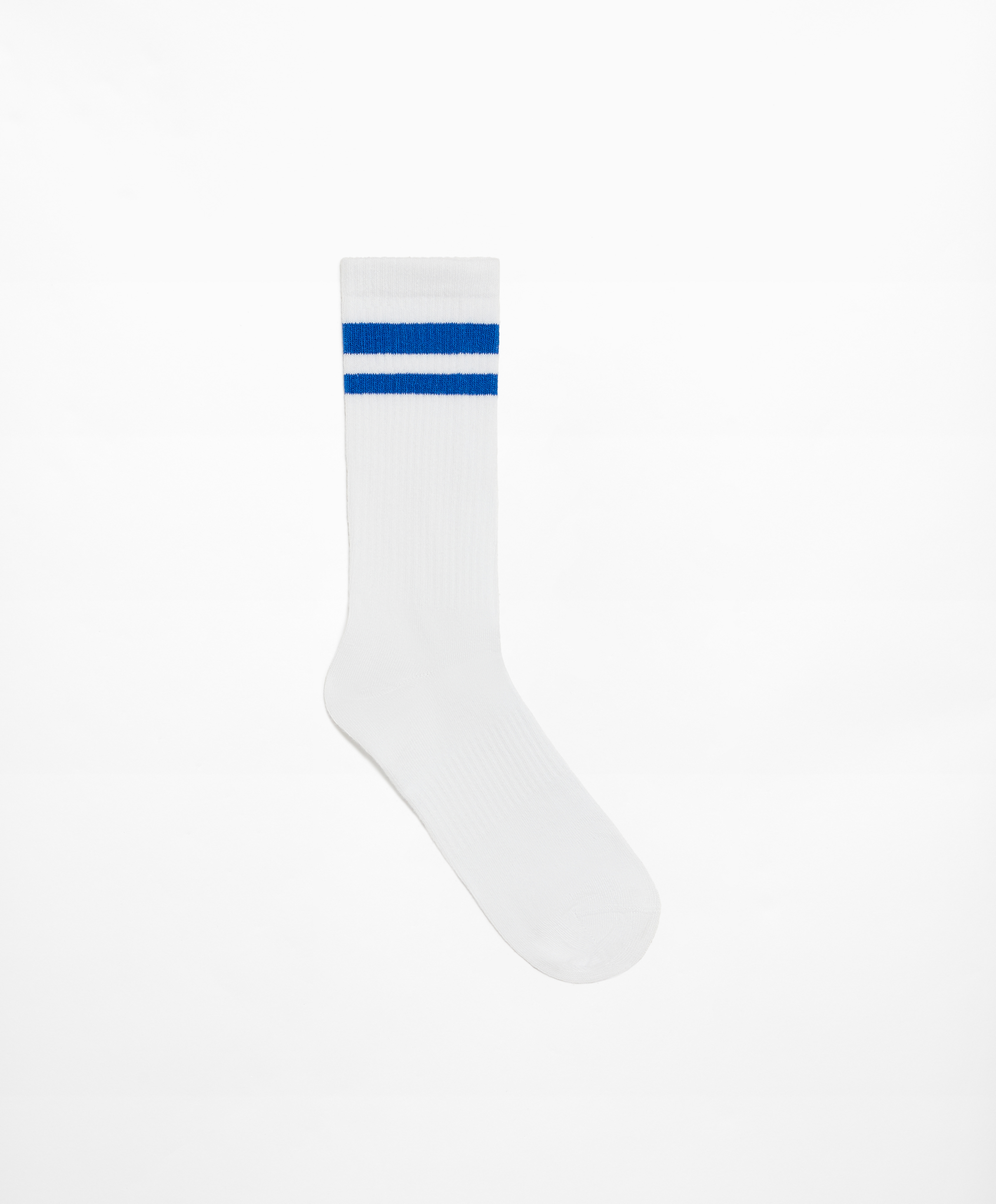 Stripe rib classic sports socks in a cotton blend