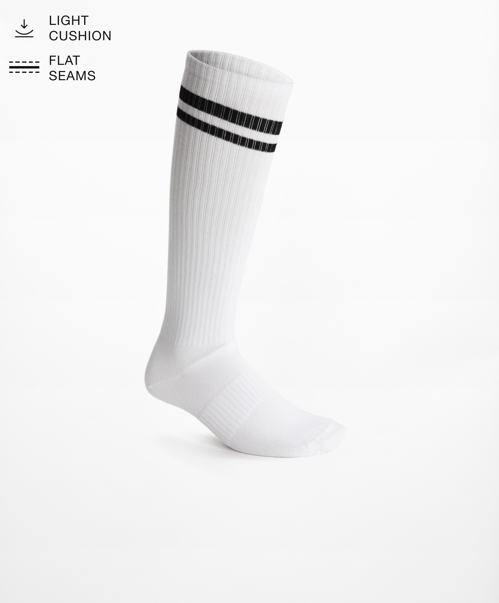 Long striped ribbed sports socks with cotton