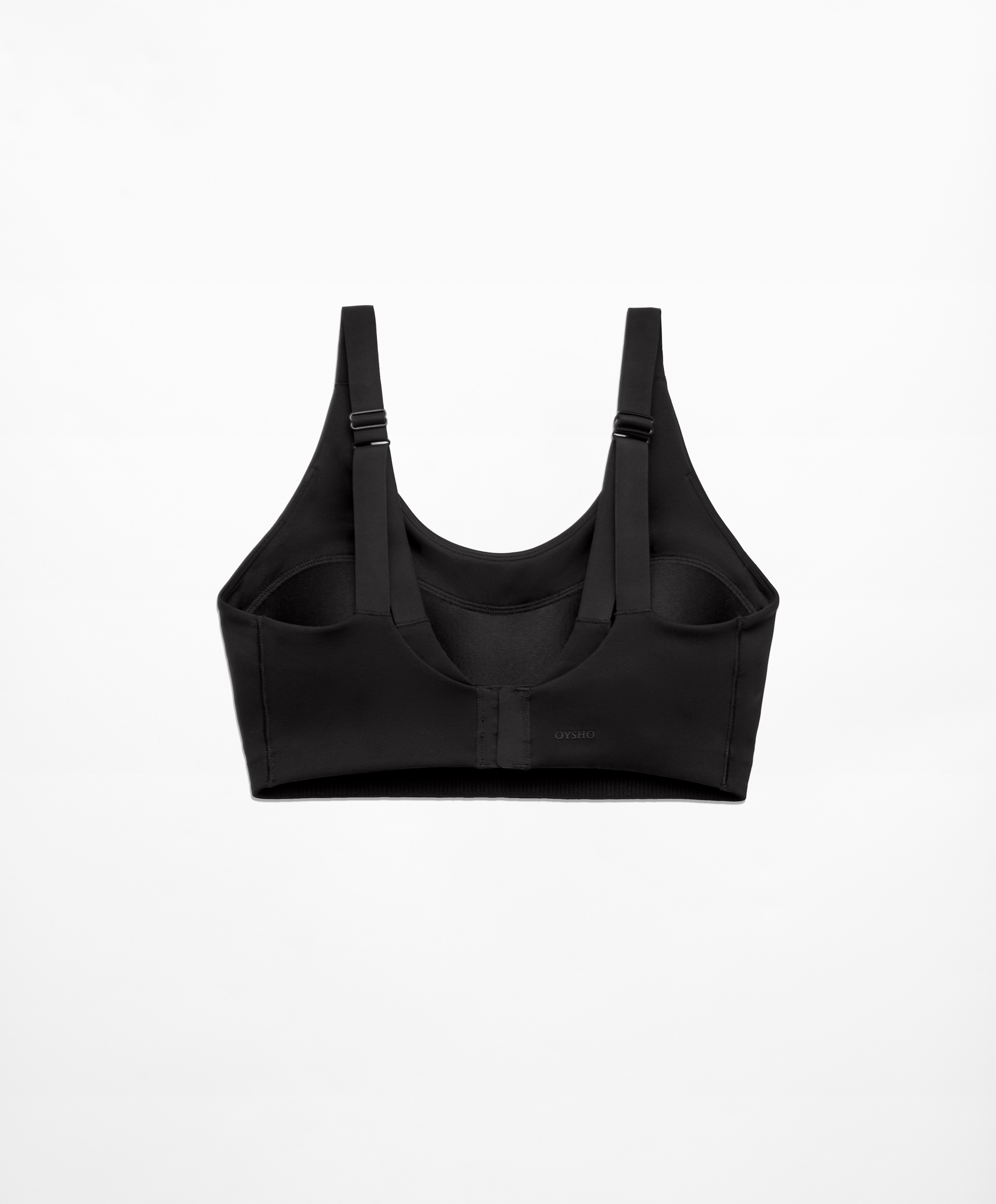 OYSHO STRAPPY BACK - Medium support sports bra - black - Zalando.de
