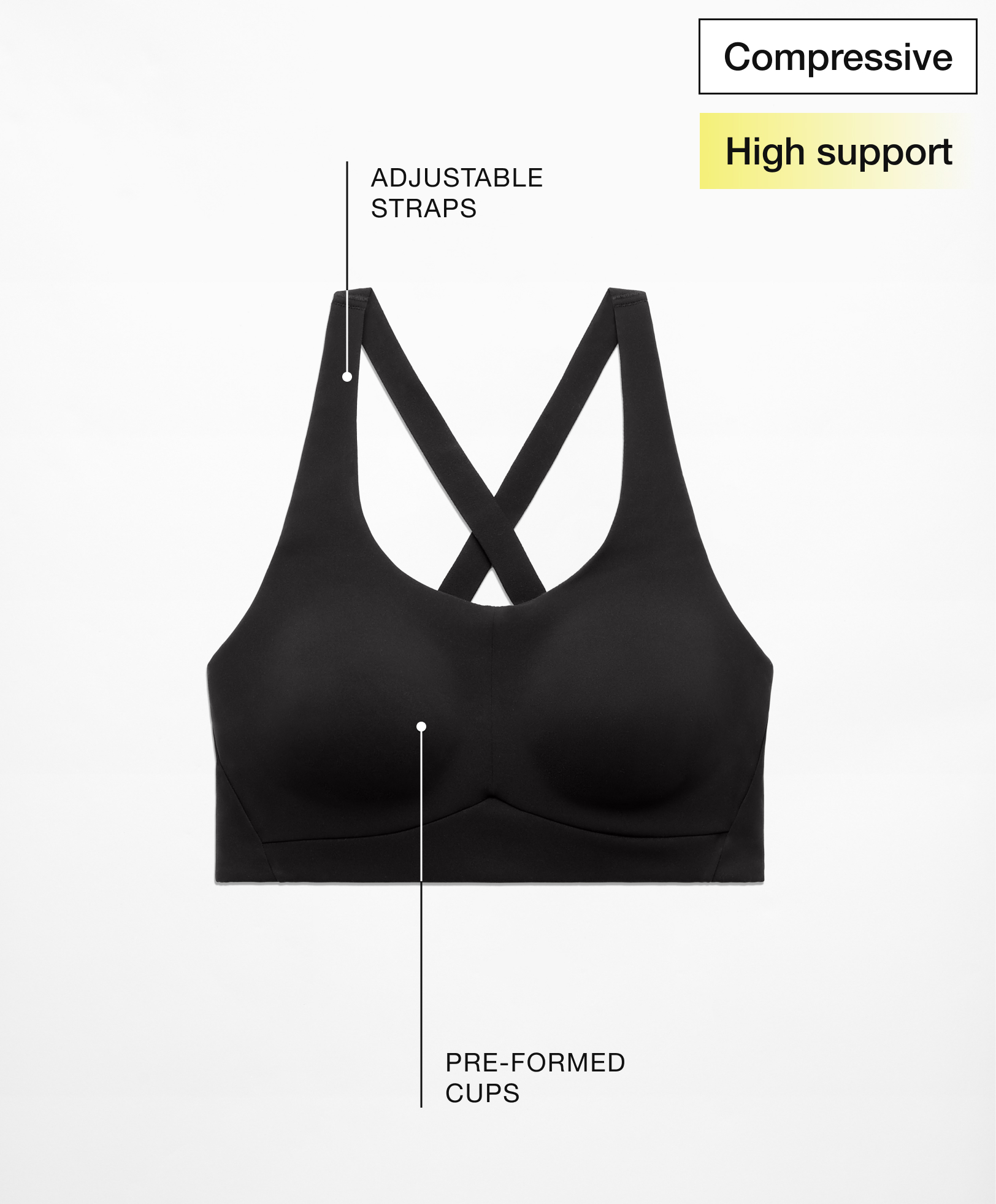 Firm support compressive sports bra
