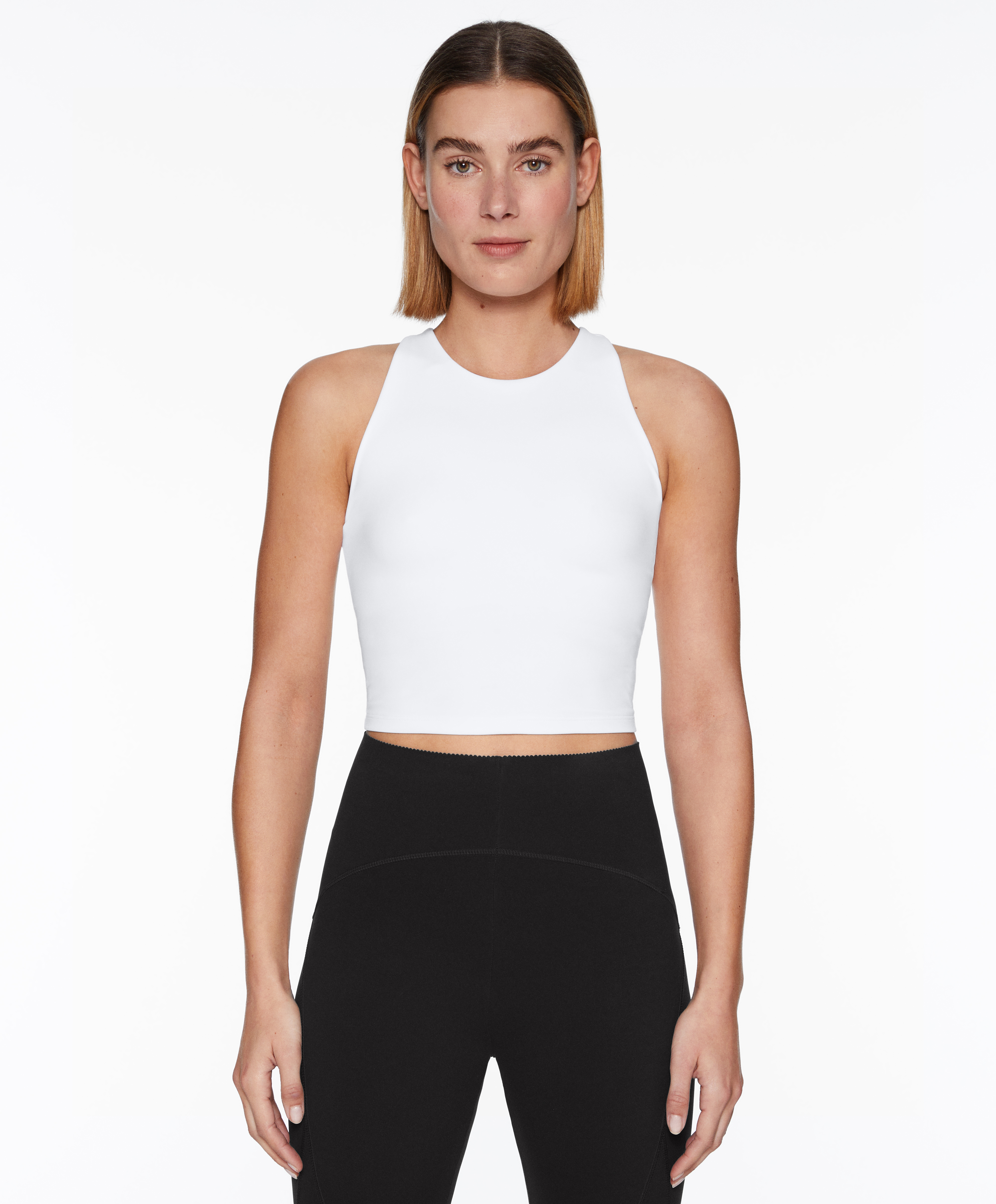 OYSHO CROPPED MICROPERFORATED TECHNICAL SLEEVELESS - Top - red
