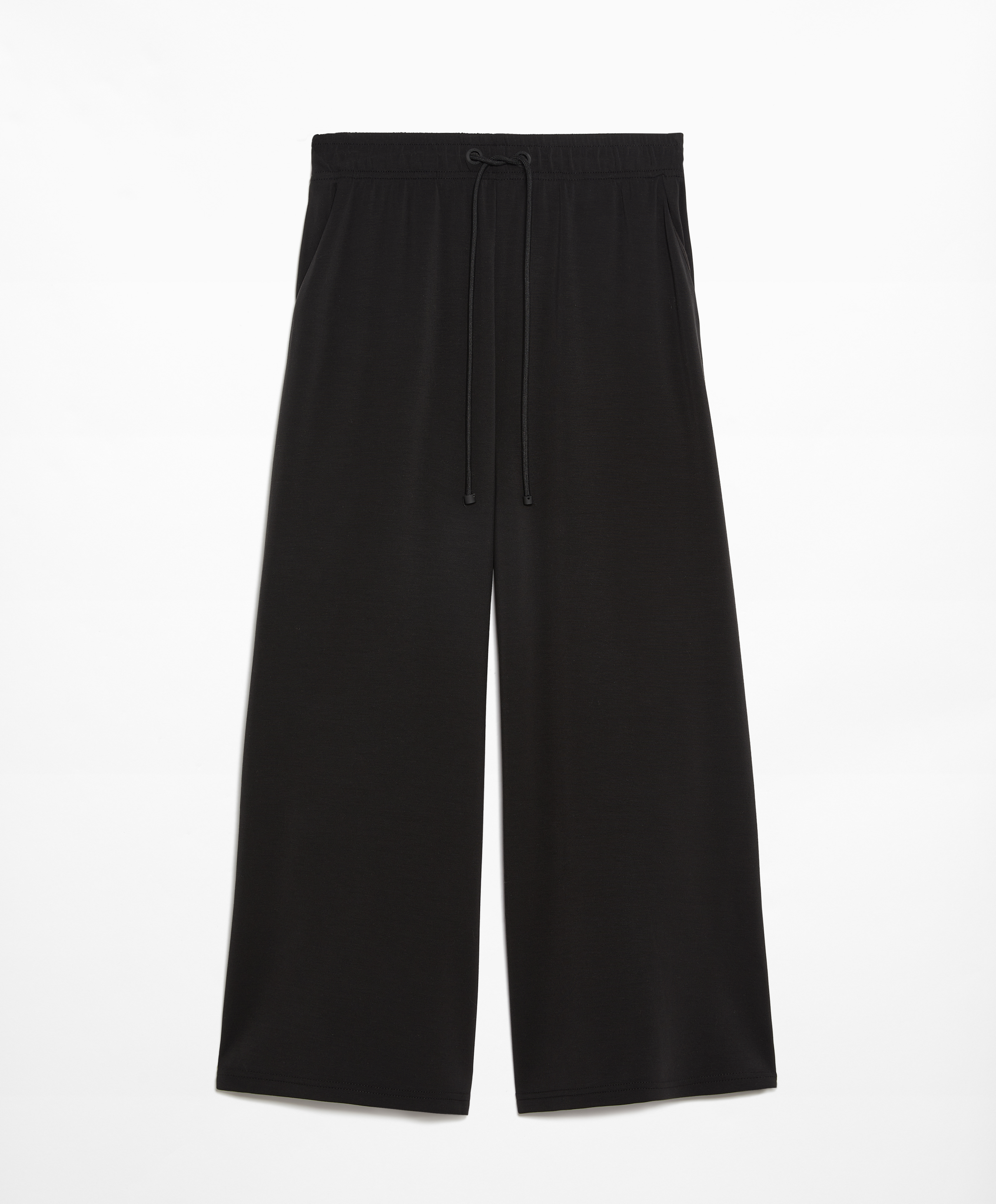 Soft-touch wide-leg crop trousers with modal