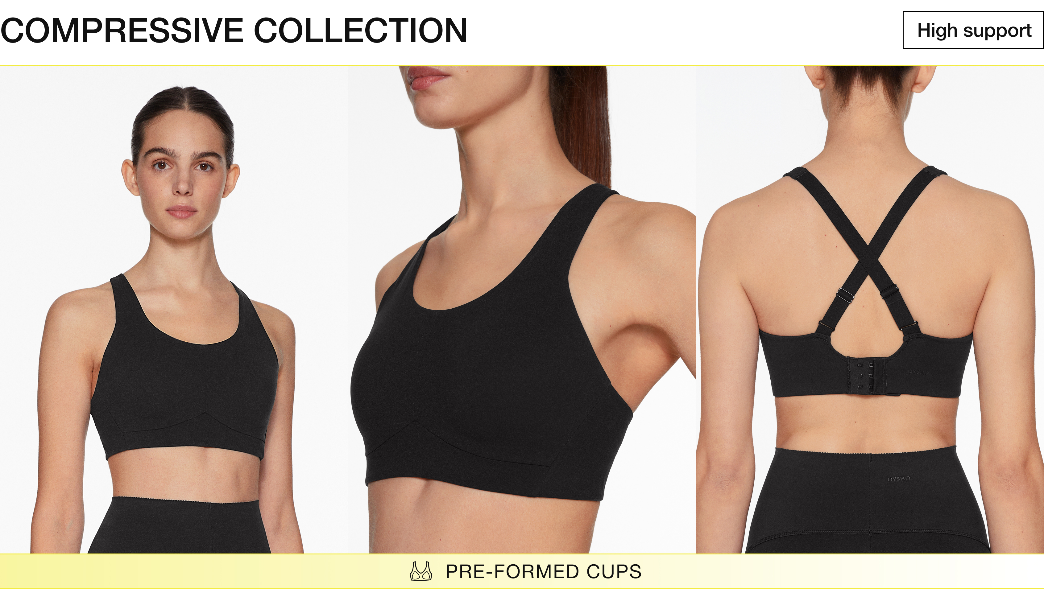 Oysho Medium-support Comfortlux sports bra with cups - 136643345-249